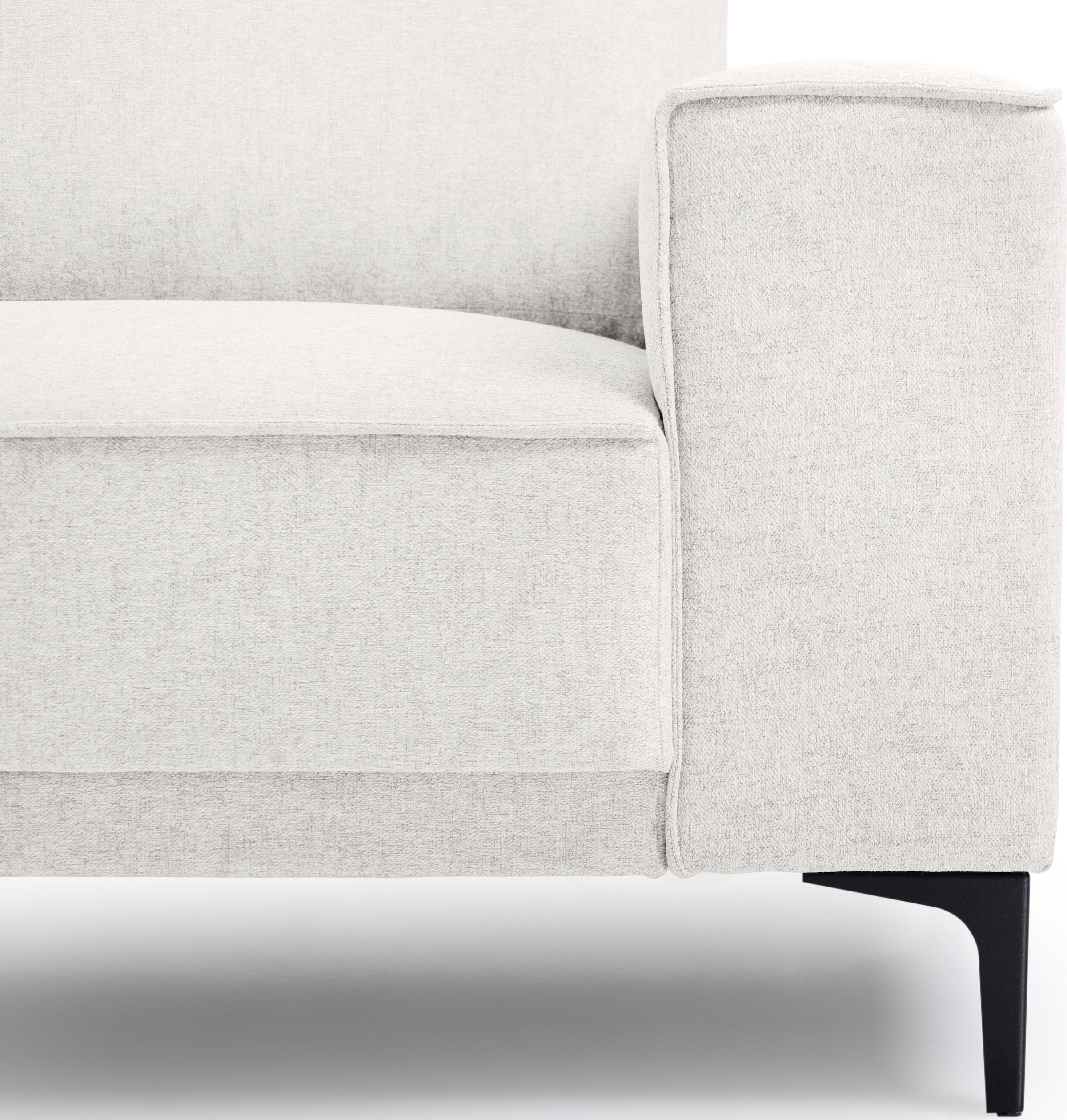 Places of Style 2-Sitzer »Kompaktsofa Oland, Struktur, Flachgewebe, Luxus-Microfaser, Boucle«, 164 cm, Wellenunterfederung, Skandi-Design, Metallfüße
