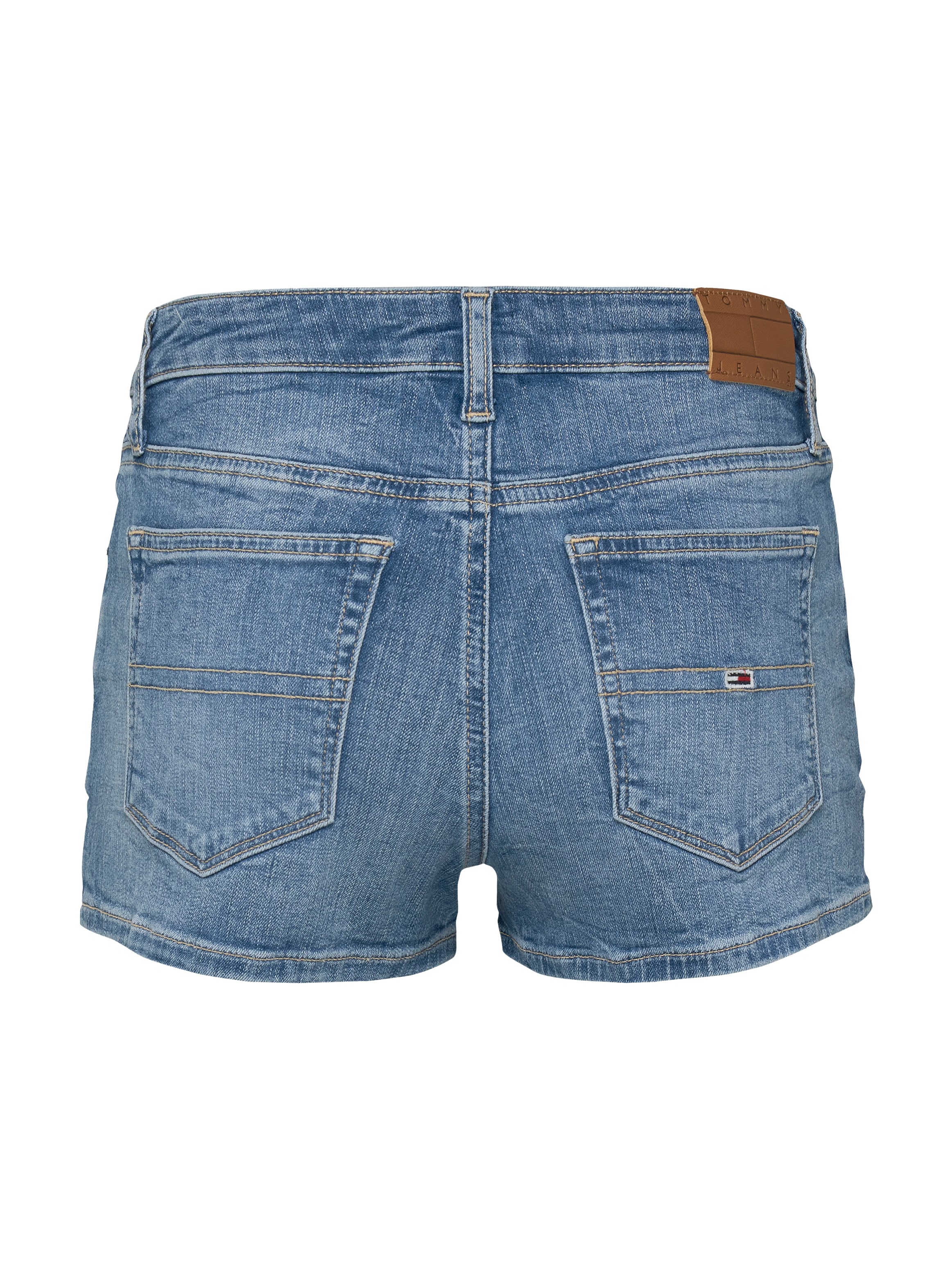 Tommy Jeans Shorts »NORA SHORT BI8233«, mit Logo-Badge, in blauer Waschung