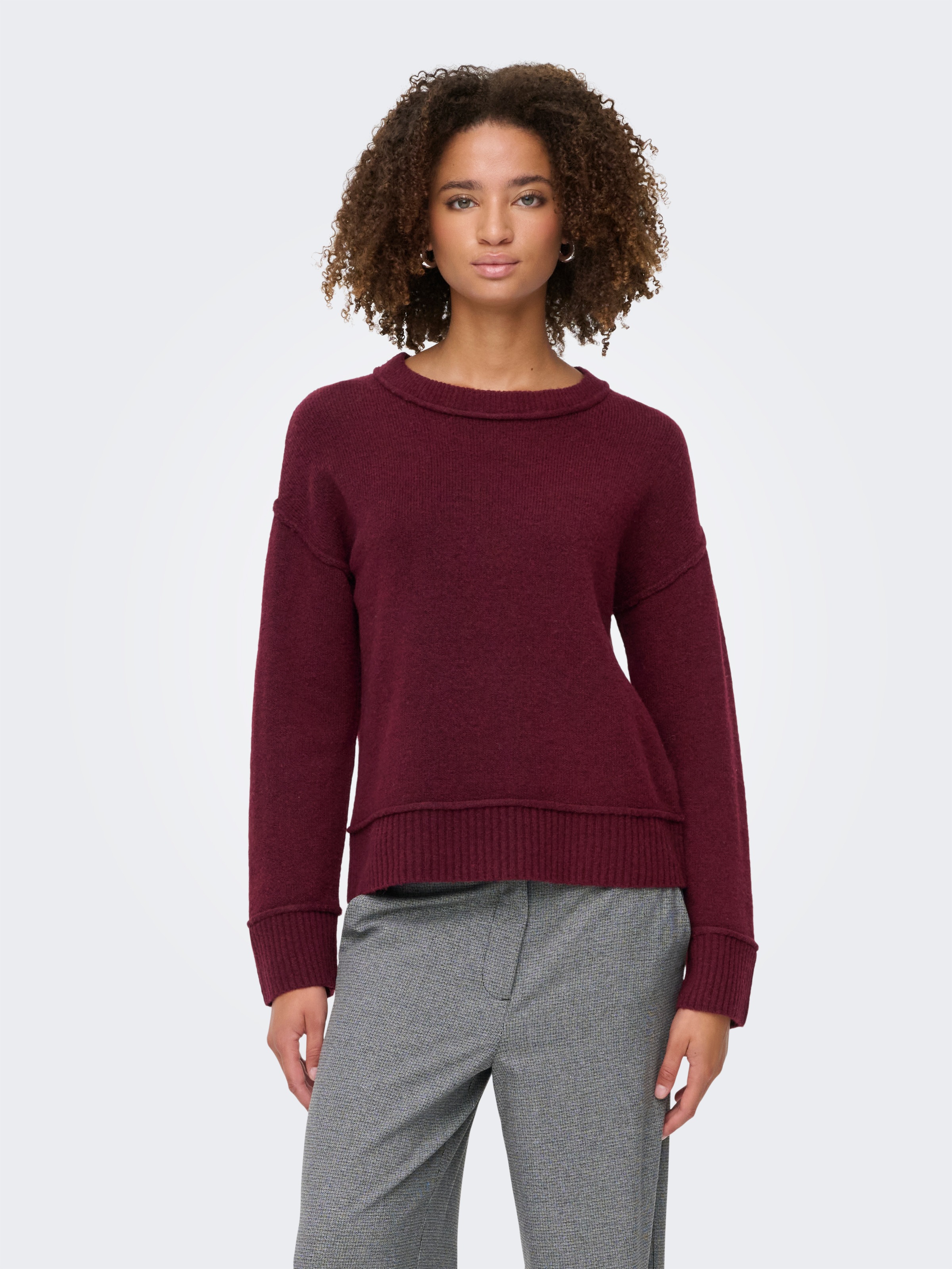 ONLY Strickpullover "ONLHAZEL LS DETAIL O-NECK BF KNT" günstig online kaufen