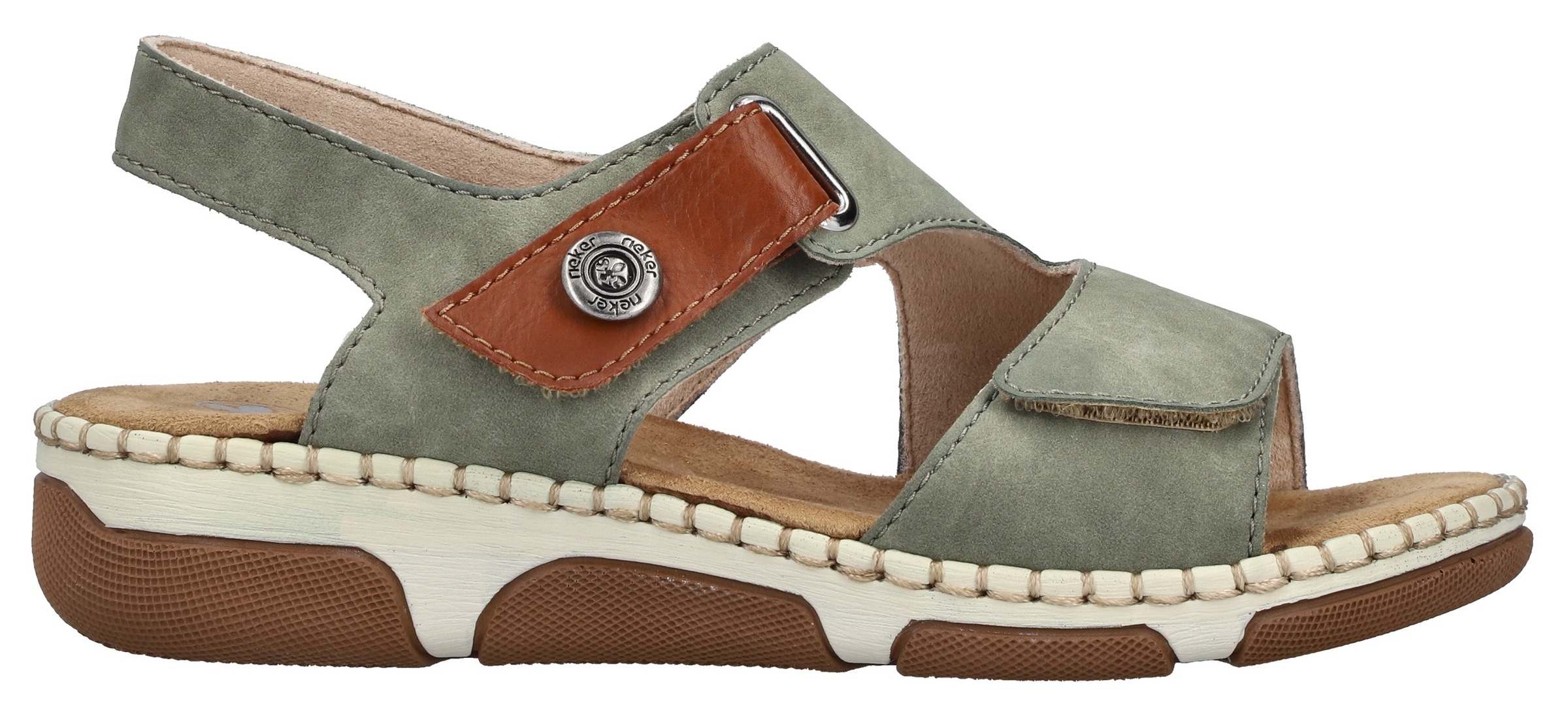 Rieker Sandale  Sommerschuh, Klettschuh mit aufwändiger Ziernaht an der Laufsohle