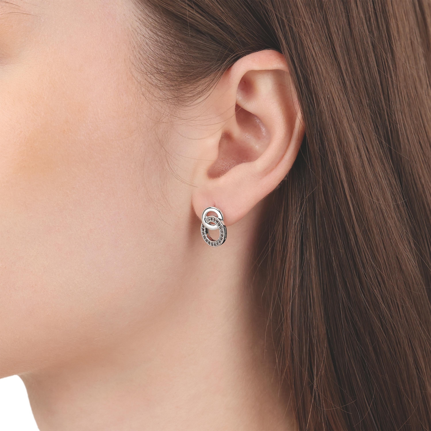 TOM TAILOR Paar Ohrstecker »Schmuck Geschenk Silber 925 Infinity Kreise« mit Zirkonia (synth.)