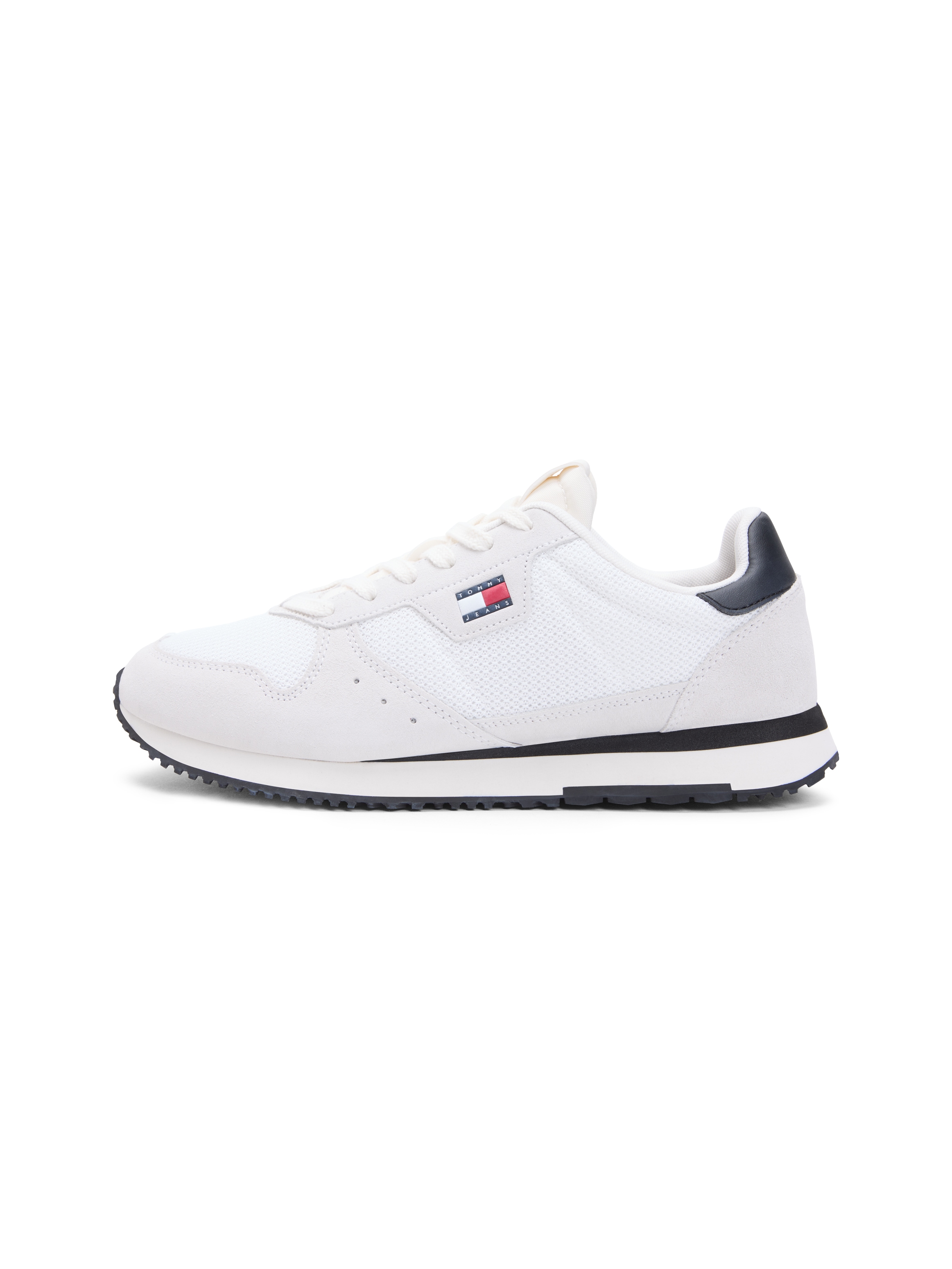Tommy Jeans Sneaker »TJM EVA RUNNER LEATHER«  Freizeitschuh, Halbschuh, Schnürschuh mit seitlicher Logoflagge