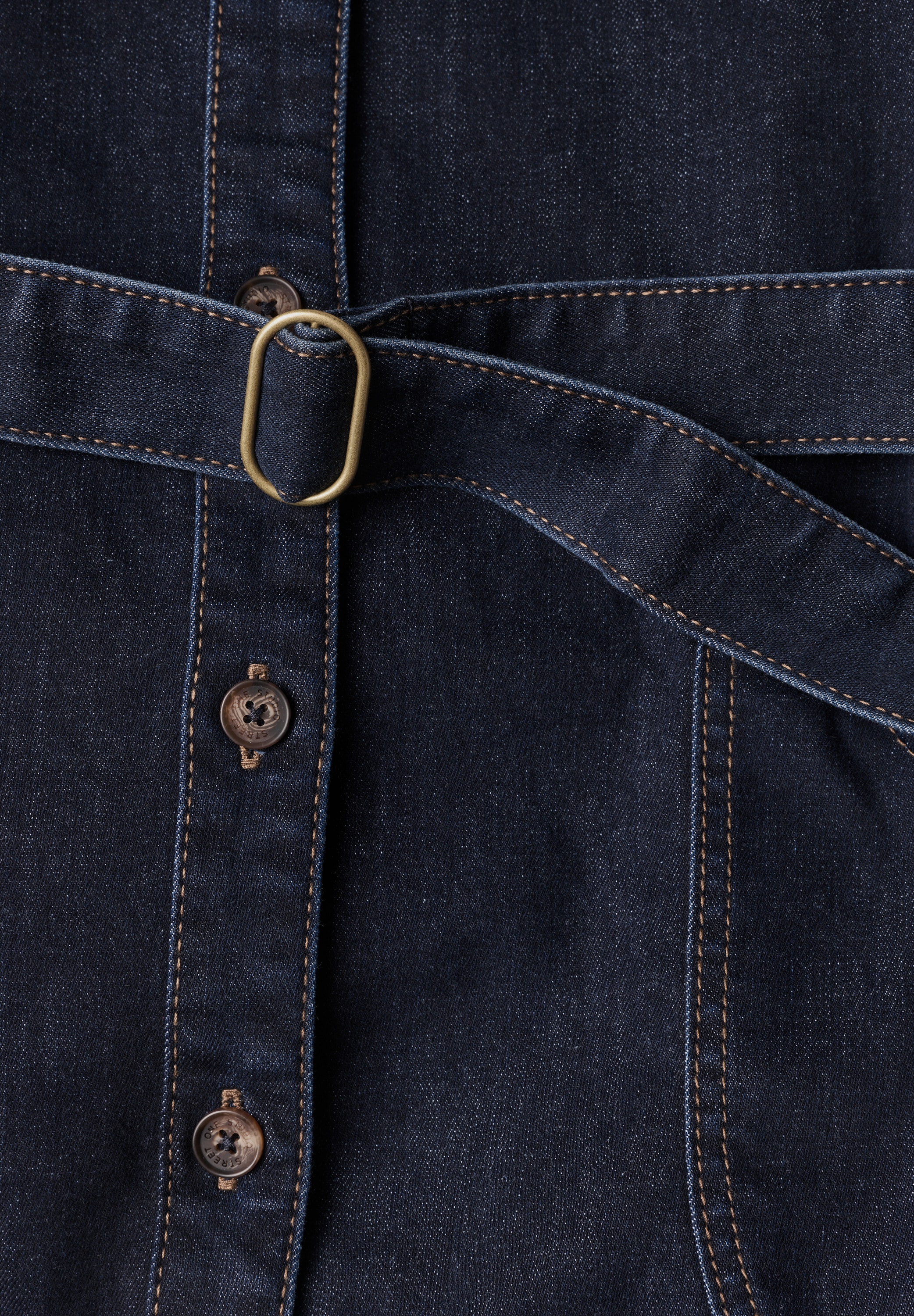 STREET ONE STUDIO Jeanskleid Eingrifftaschen mit Knopfleiste