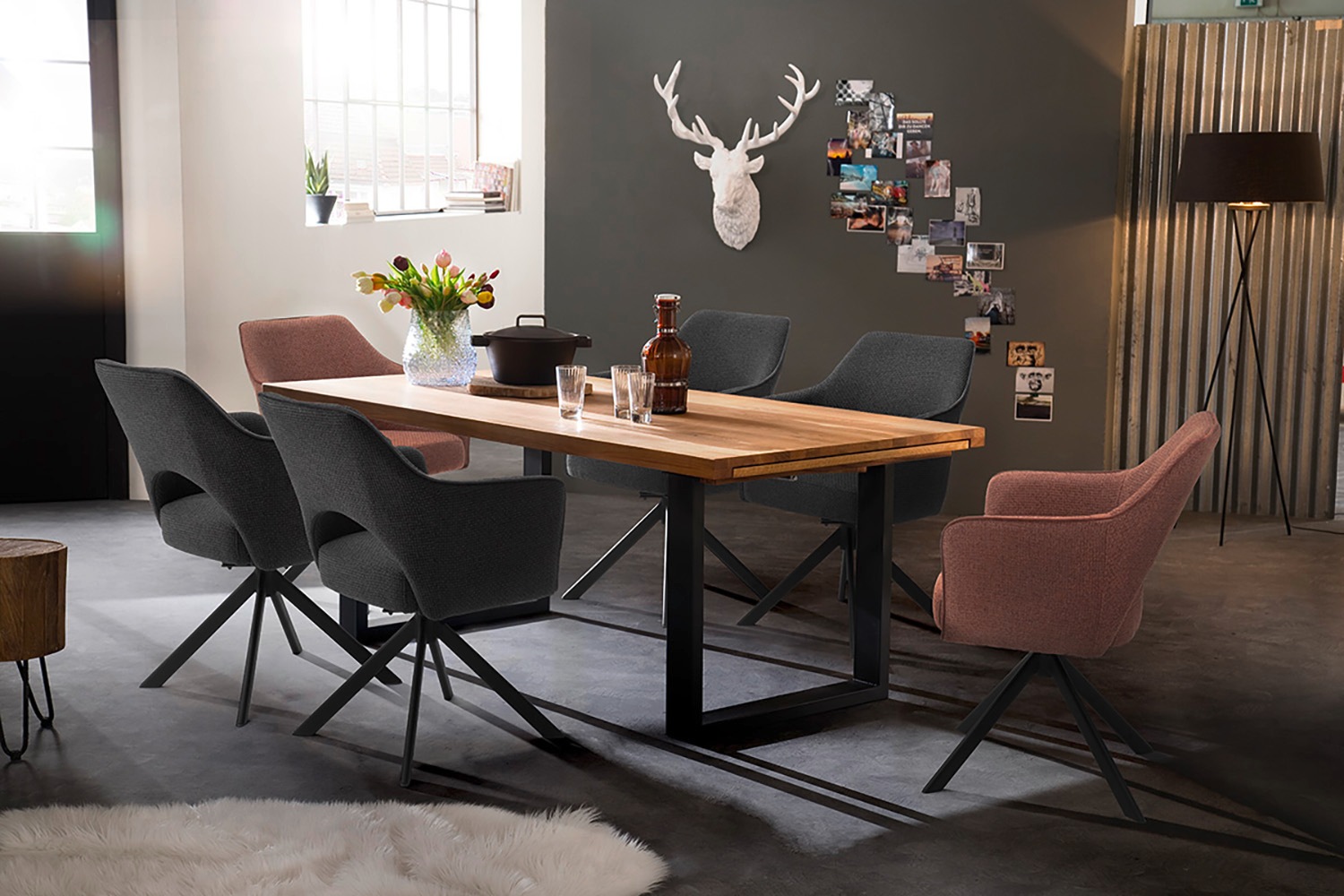 Thumbnail - MCA furniture Kulissen-Esstisch "Dayton Esstisch Kufentisch", Synchronauszug,ausziehbar,eiche,massiv,extra lang,XXL,bela...