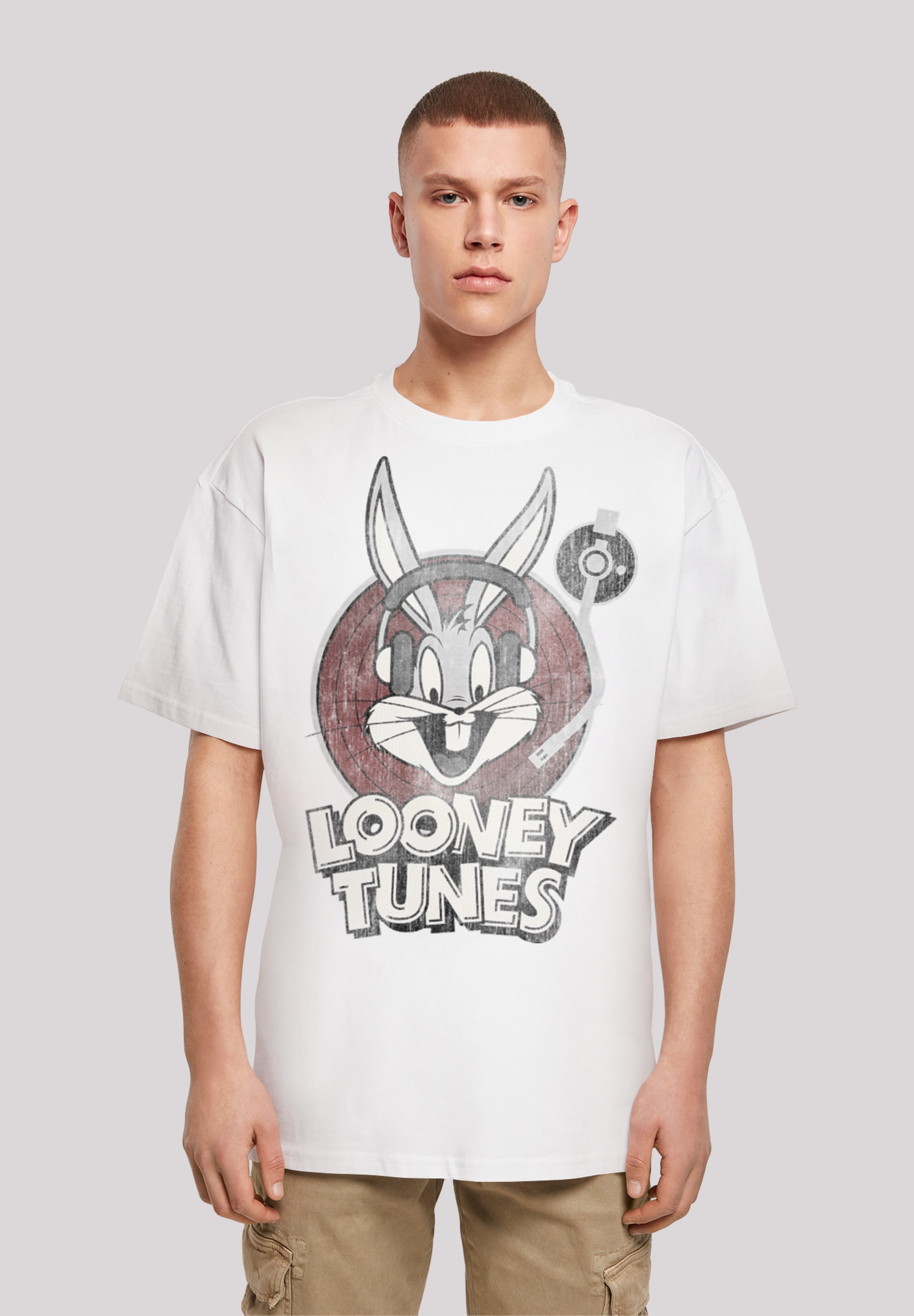 F4NT4STIC Kurzarmshirt »F4NT4STIC Herren Looney Tunes Bugs Bunny with Heavy Oversize Tee«, (1 tlg.)