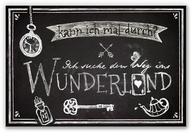 Wall-Art Wandbild »Ich suche den Weg ins Wunderland«, Hartschaum Wandschild Spruch