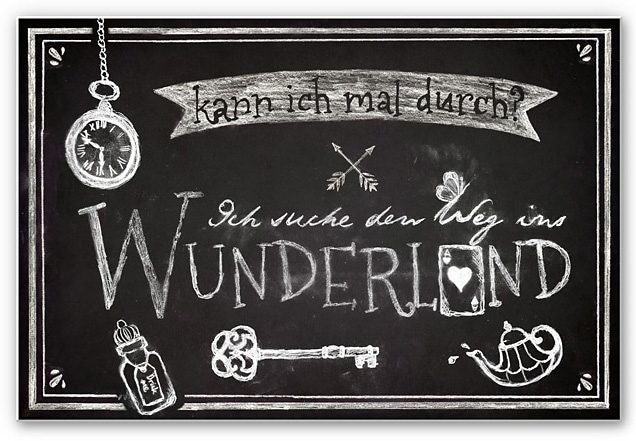 Wall-Art Wandbild "Ich suche den Weg ins Wunderland", Hartschaum Wandschild Spruch