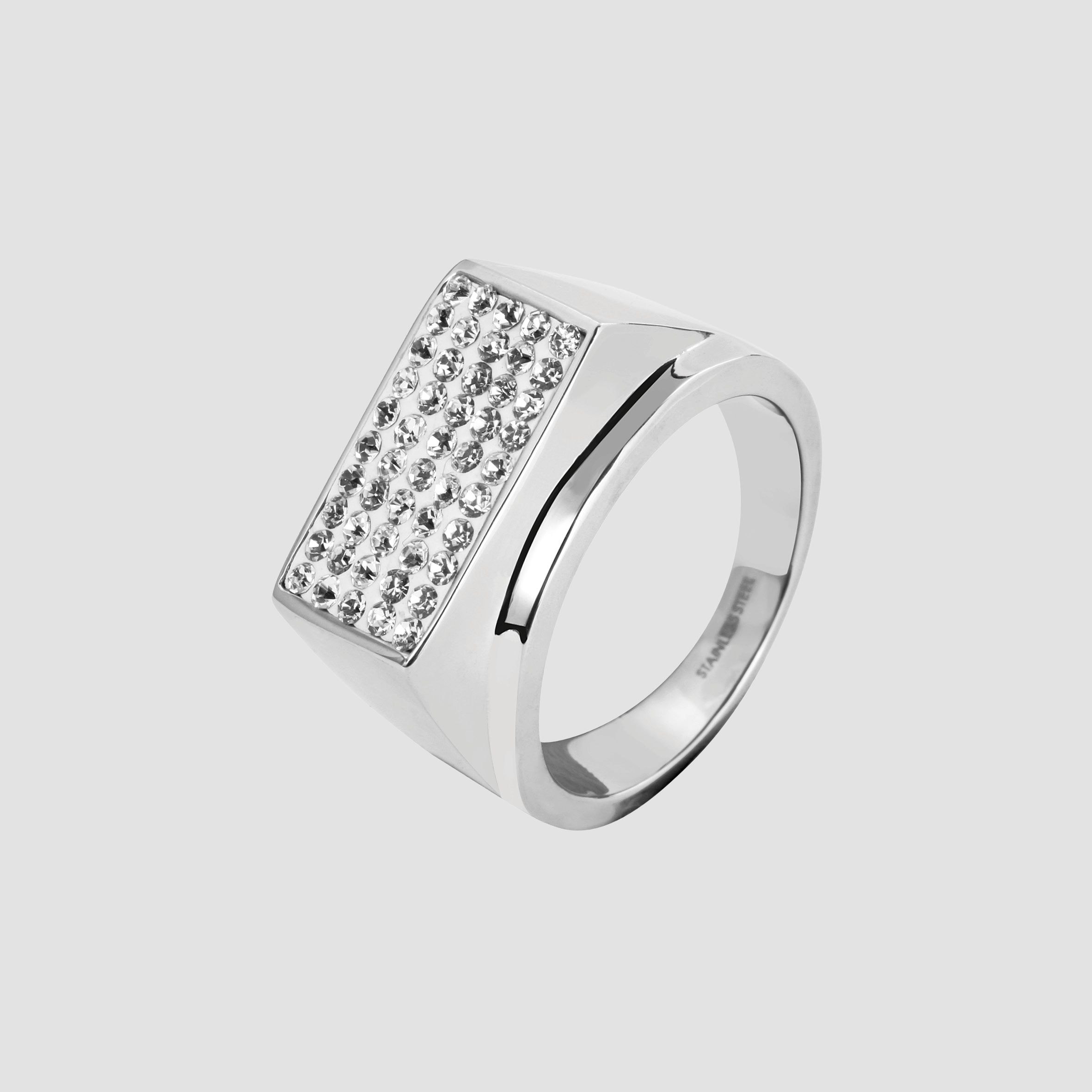 Adelia´s Fingerring »Herren Ring aus Edelstahl mit Strass«