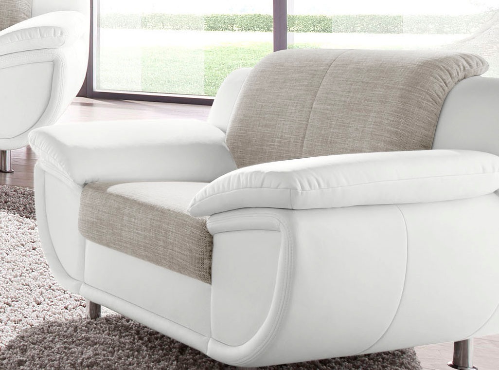 TRENDMANUFAKTUR Sessel "Rondo 3, Loungesessel, Breite 121cm" wahlweise mit komfortablem Federkern, mit extra breiten Armlehnen