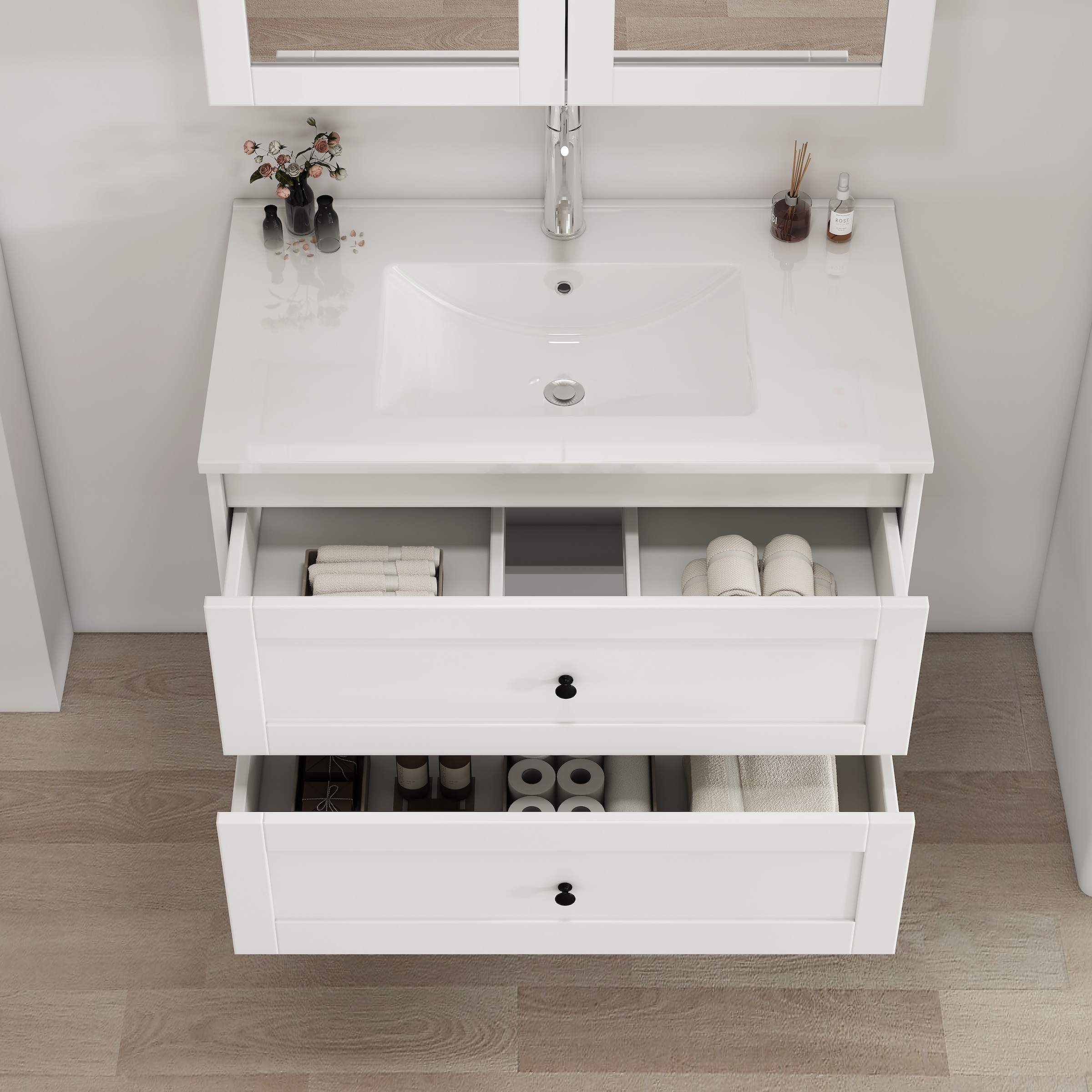 welltime Waschtisch »Rotterdam« Badmöbel inkl. Keramikwaschbecken, in verschiedenen Breiten erhältlich