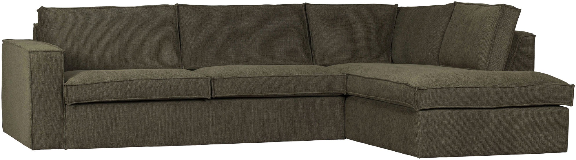 WOOOD Ecksofa »Freddie«, frei im Raum stellbar, aus grobem Melange-Gewebe, Breite 283 cm