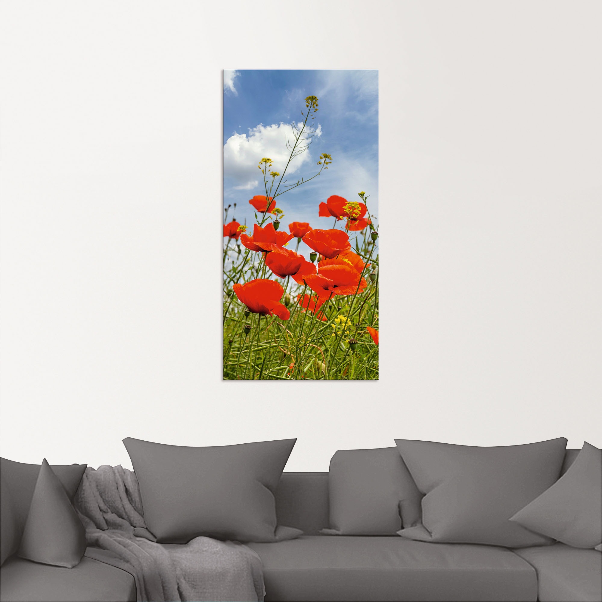 Artland Wandbild »Mohnblumen im Panorama«, Blumenbilder, (1 St.), als Alubild, Outdoorbild, Wandaufkleber in verschied. Größen