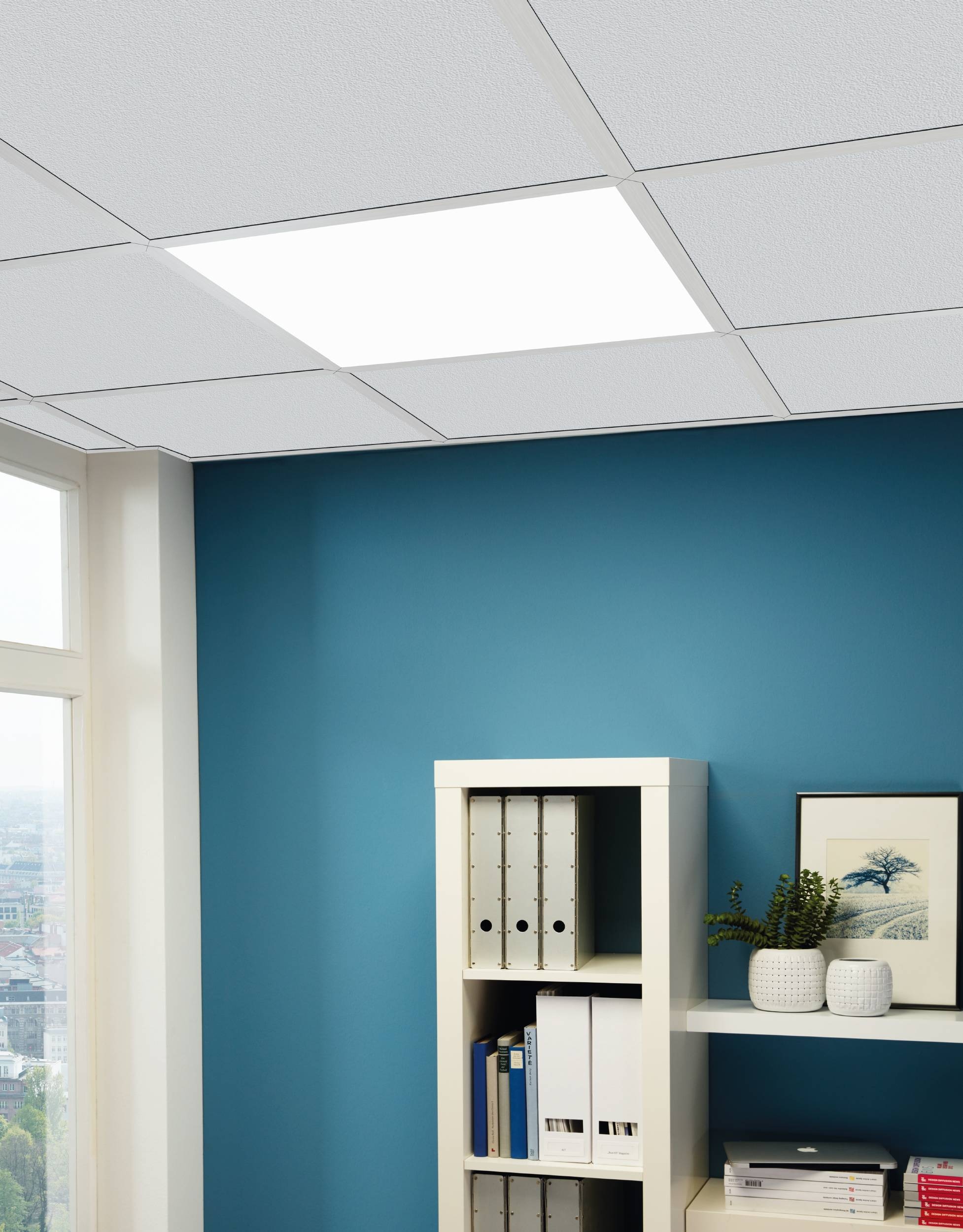 EGLO Rasterleuchte »Salobrena 1 Deckenlampe, Aluminium und Kunststoff, Aufbaulampe, Lampe« LED-Modul 1 Stk. Neutralweiß Deckenlampe, Material: Aluminium, Kunststoff, Farbe: Weiß, L: 30x30 cm