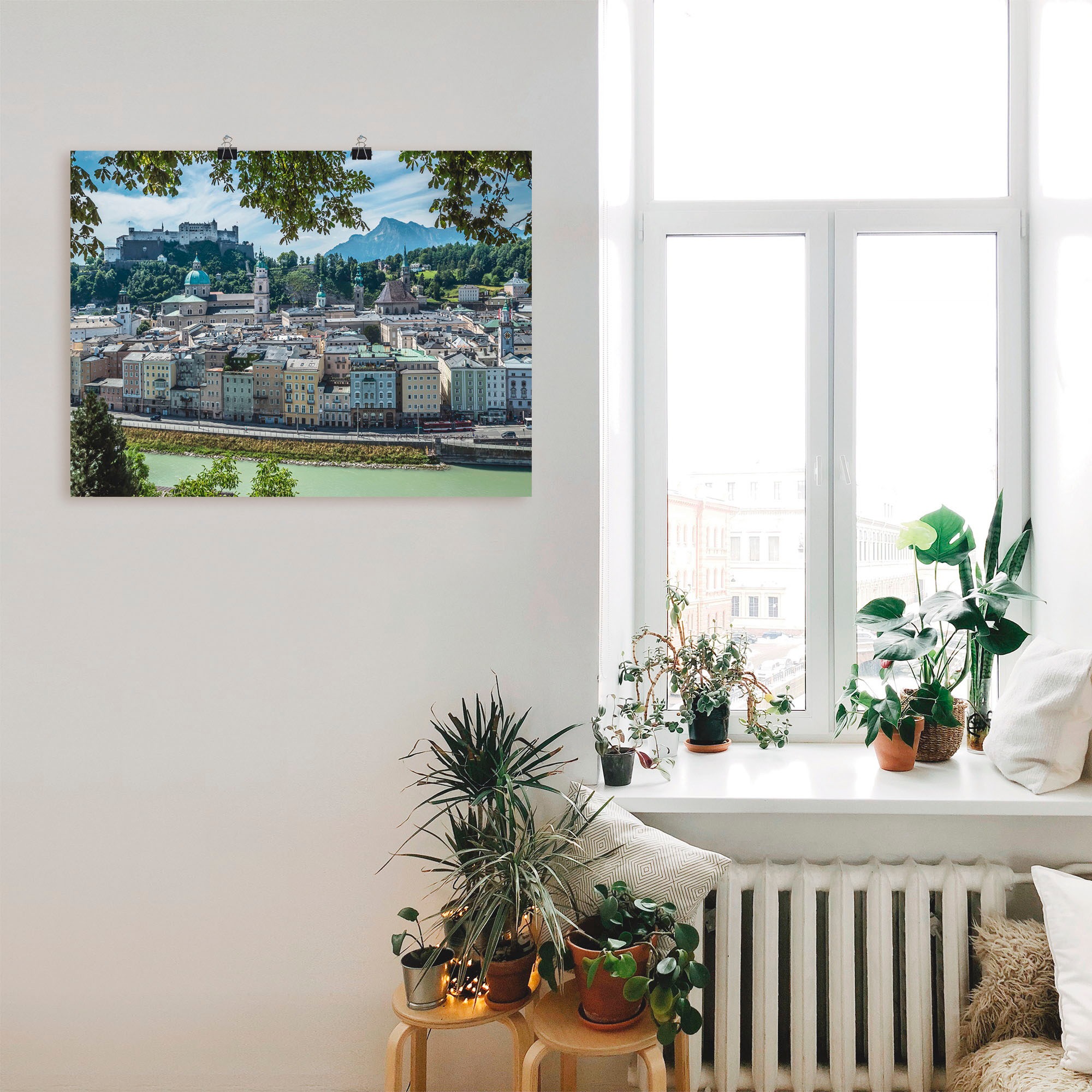 Artland Alu-Dibond-Druck »Salzburg Blick auf die Altstadt«, Österreich, (1 St.), für Innen- und Außenbereich geeignet, Outdoorbild