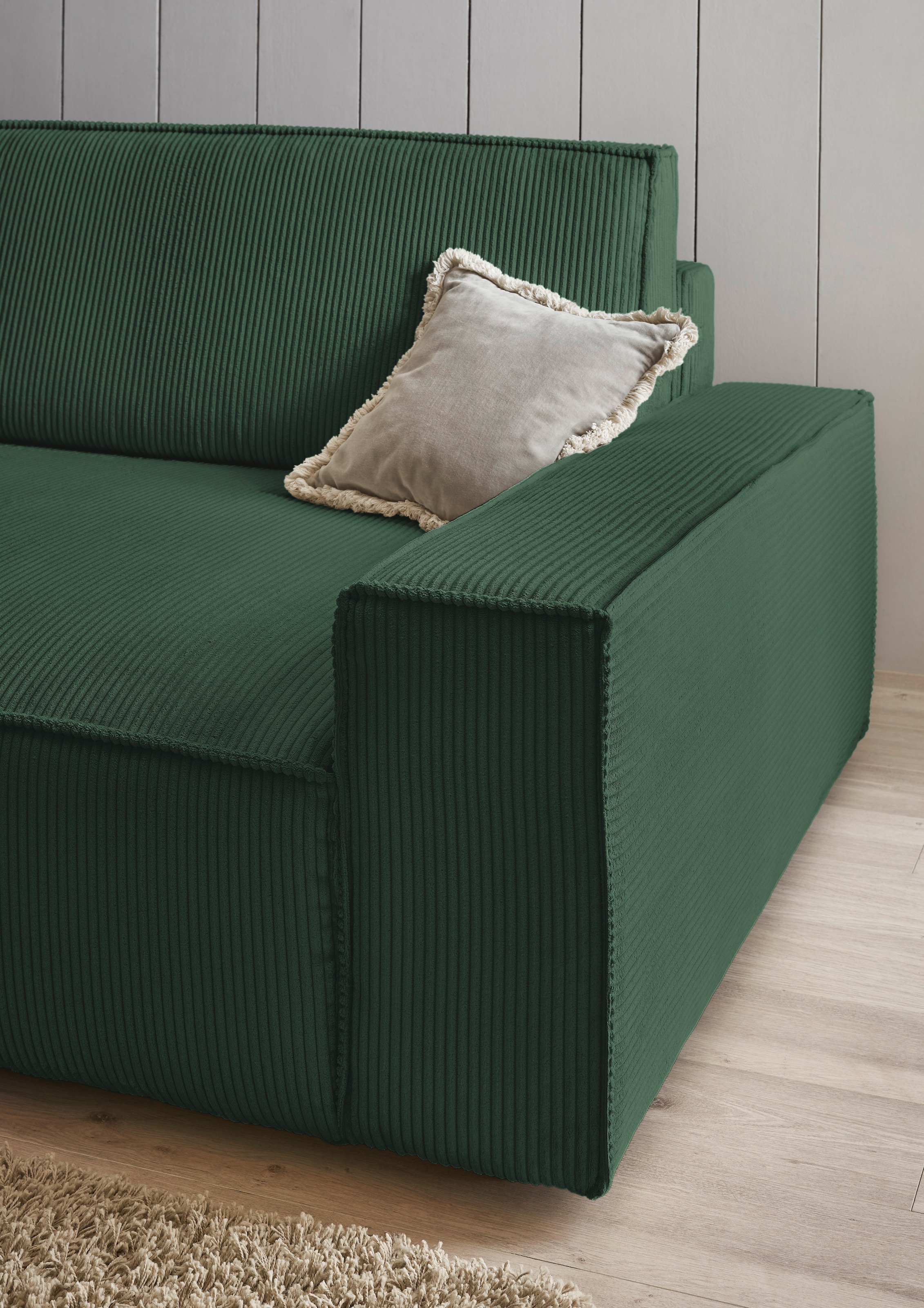 Home affaire Big-Sofa »NEU: SHERWOOD XXL, Big-Sofa (316cm), extra tiefe Sitzfläche 95 cm«, bequemer Sitzkomfort, Cord u. Leinenoptik, Kedernaht