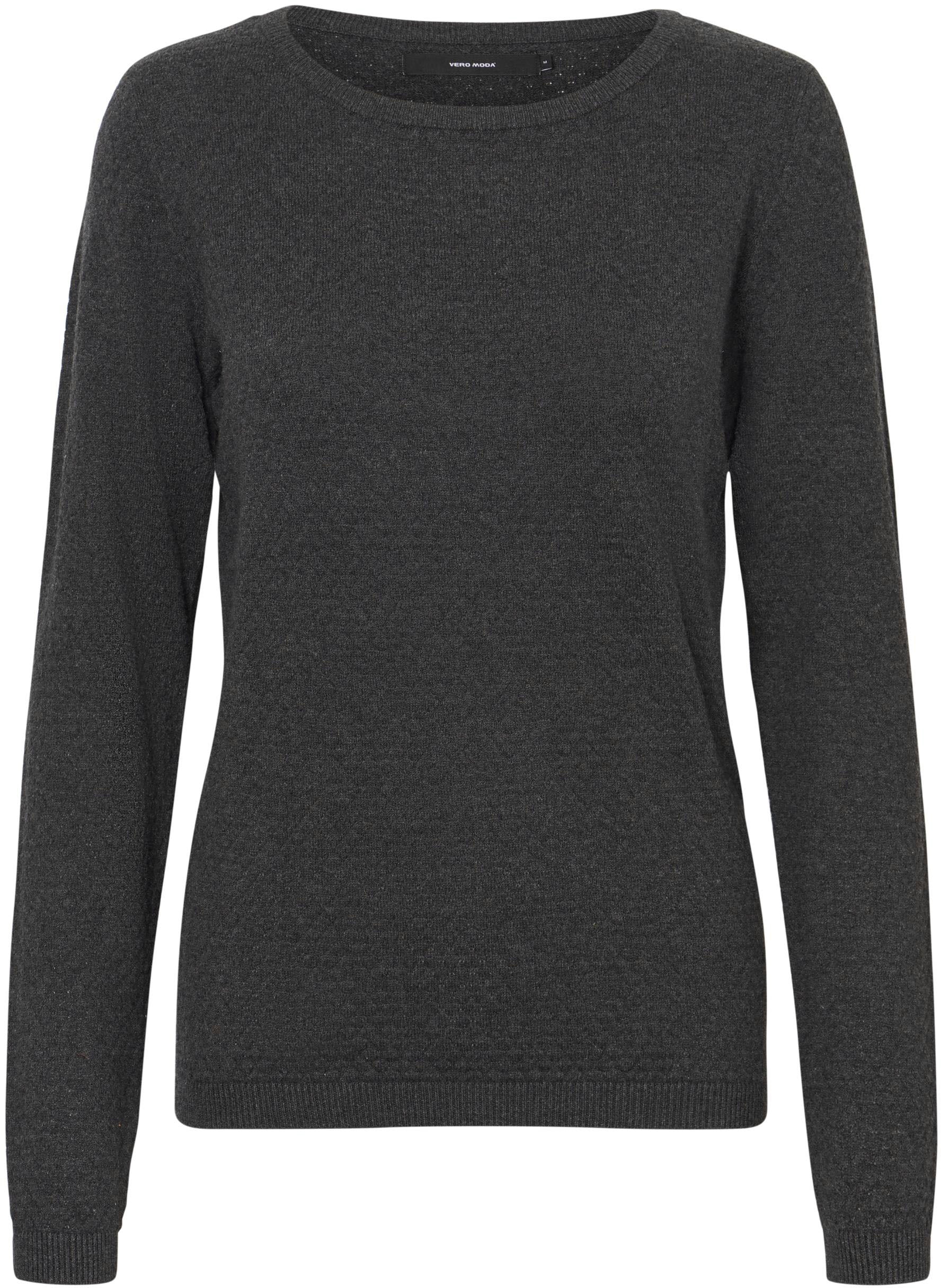 Vero Moda Rundhalspullover "VMCARE STRUCTURE LS O-NECK BLOUSE", aus Bio-Baumwolle