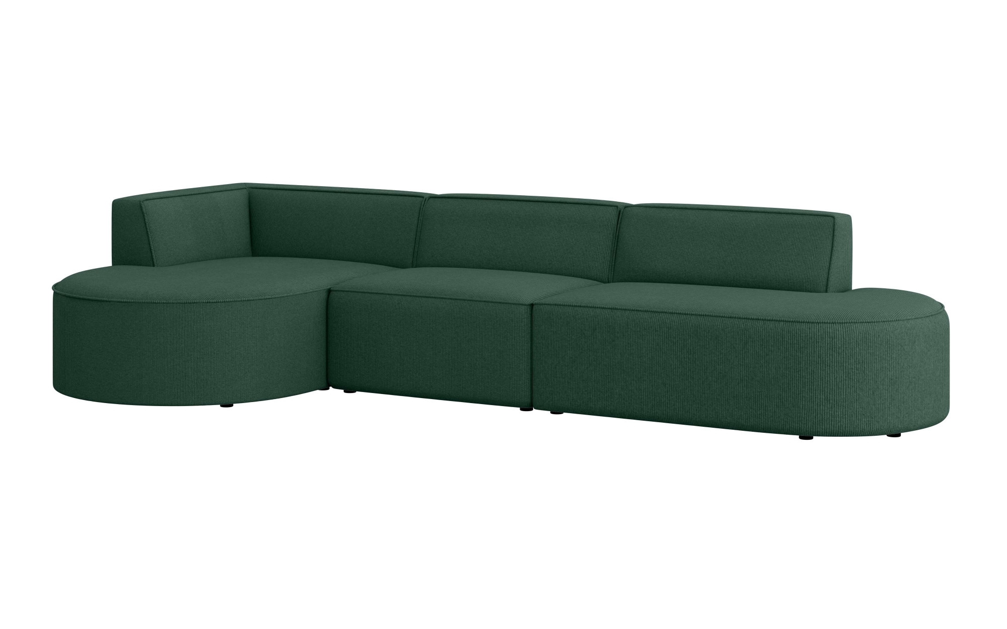 andas Ecksofa »Ecksofa EIVIND mit Ottomane rechts/links, Maße: B/H/T 343/159/72 cm«, L-Form mit Wellenunterfederung, auch in Feincord und Bouclé