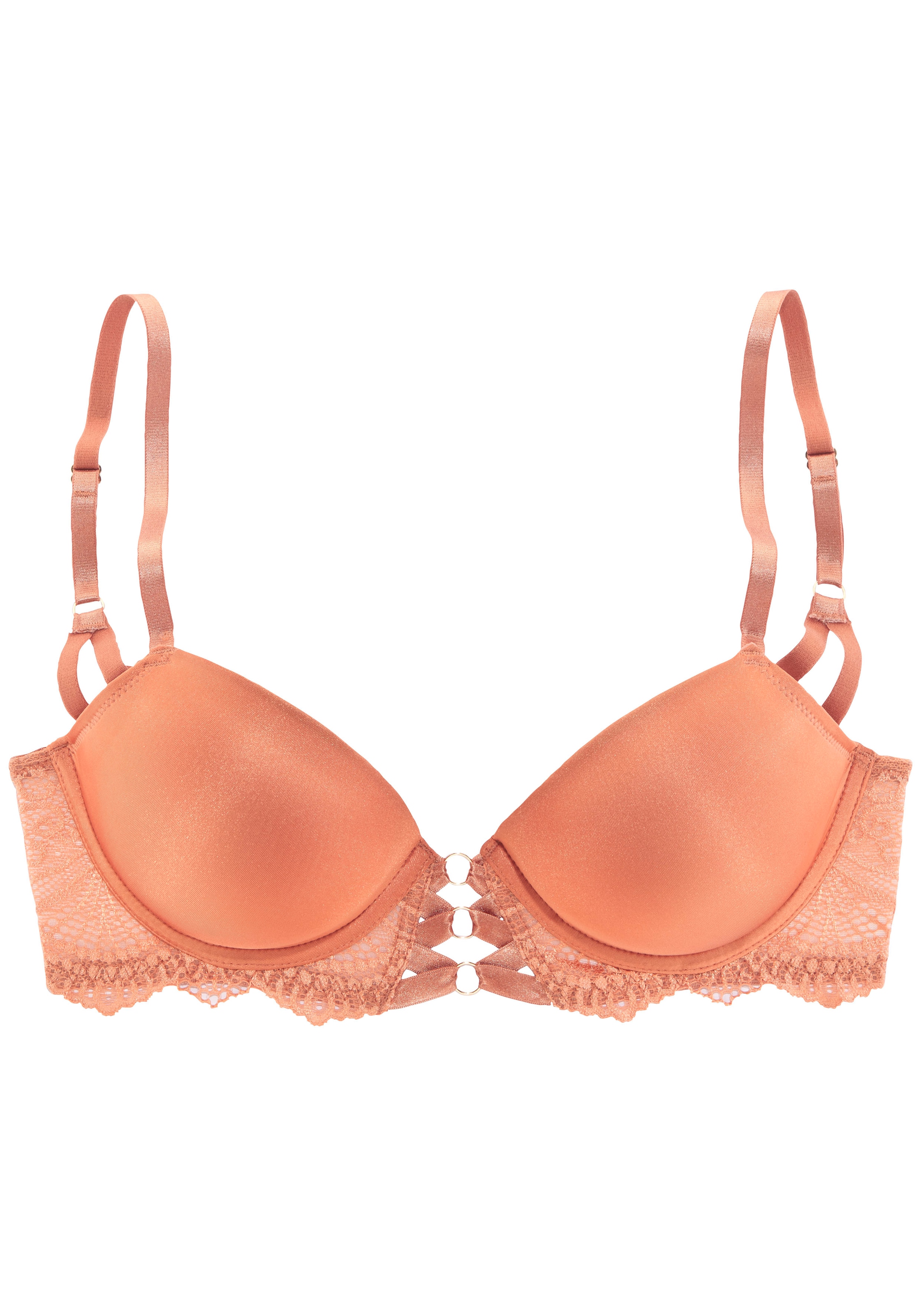 LASCANA Push-up-BH »Eleonora«, mit feiner Schnürung in Satin-Optik und Bänderdetail, sexy Dessous