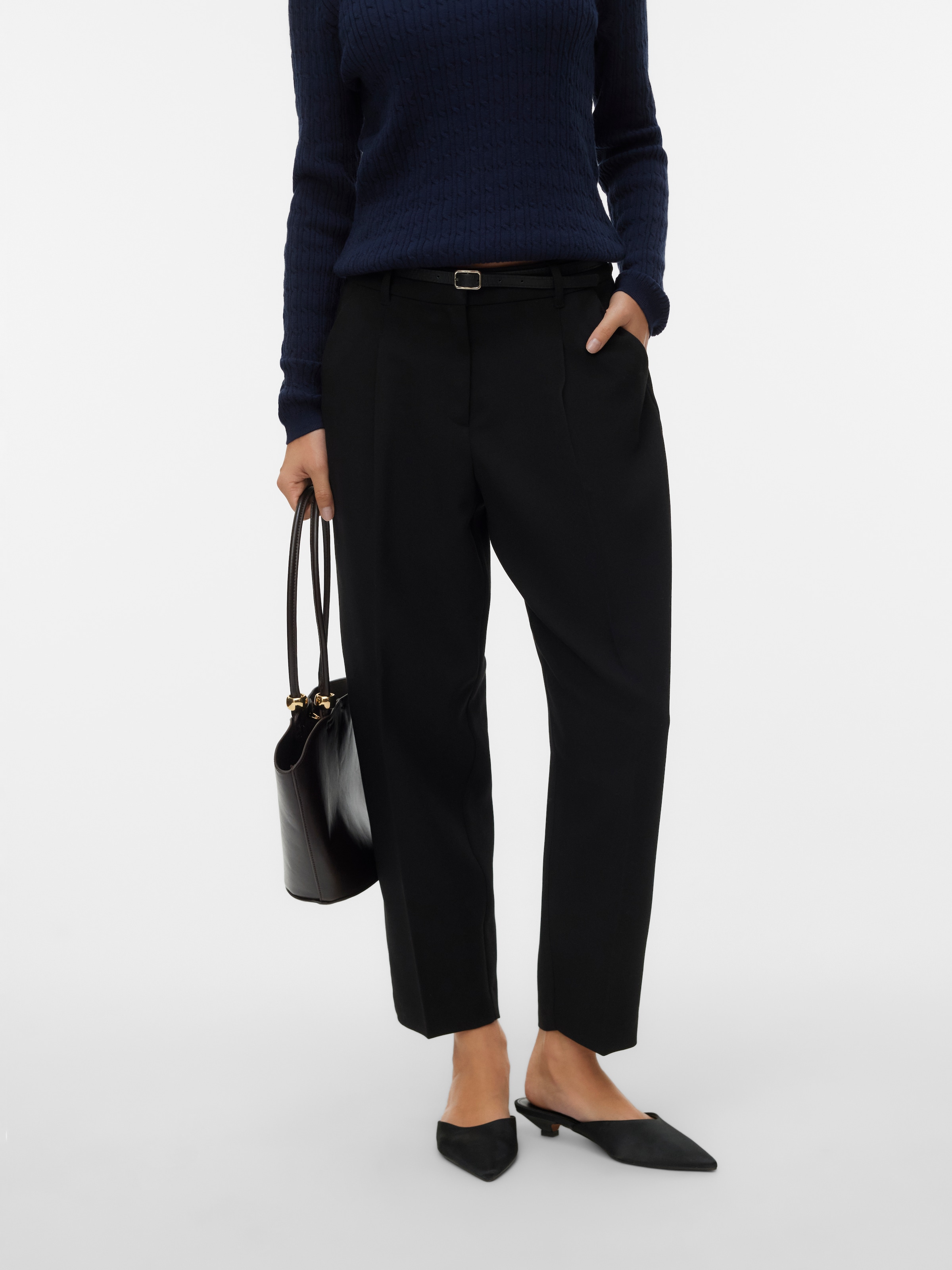 Vero Moda Anzughose "VMELMA MW BARREL BELT ANKLE PANT NOOS" günstig online kaufen