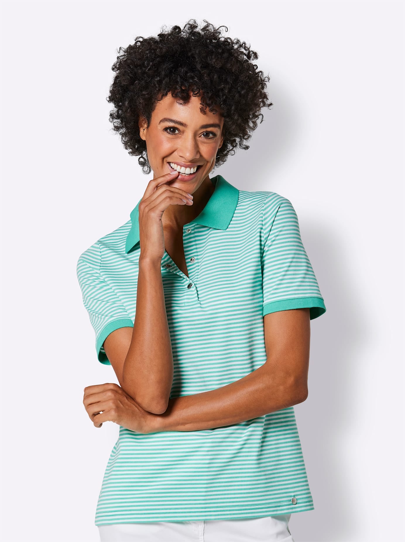 CREATION L PREMIUM Poloshirt "Lyocell-Baumwoll-Shirt" 1 Stk. tlg. günstig online kaufen