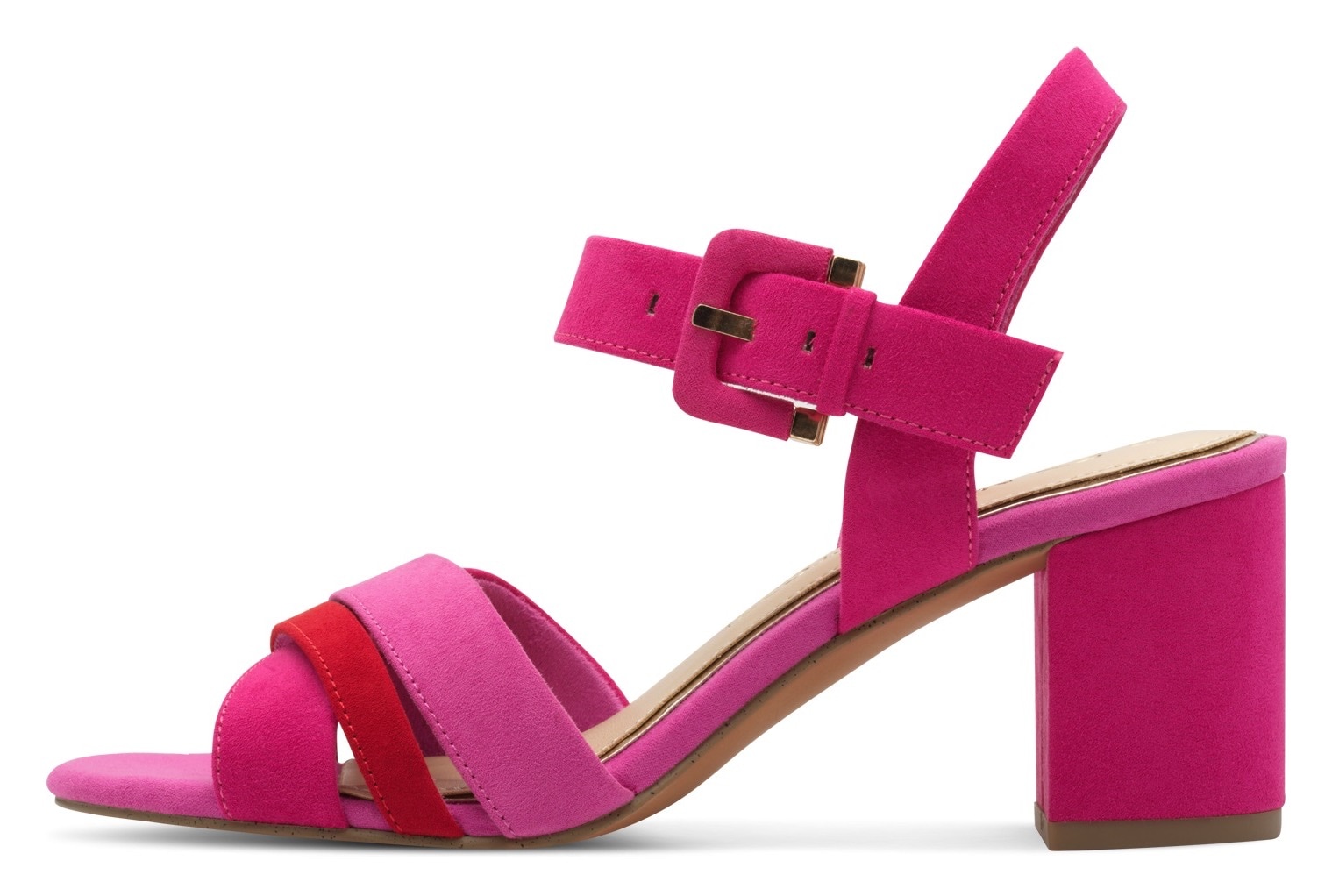 MARCO TOZZI Sandalette, Blockabsatz, Sommerschuh, Sandale mit verstellbarem Fesselriemchen