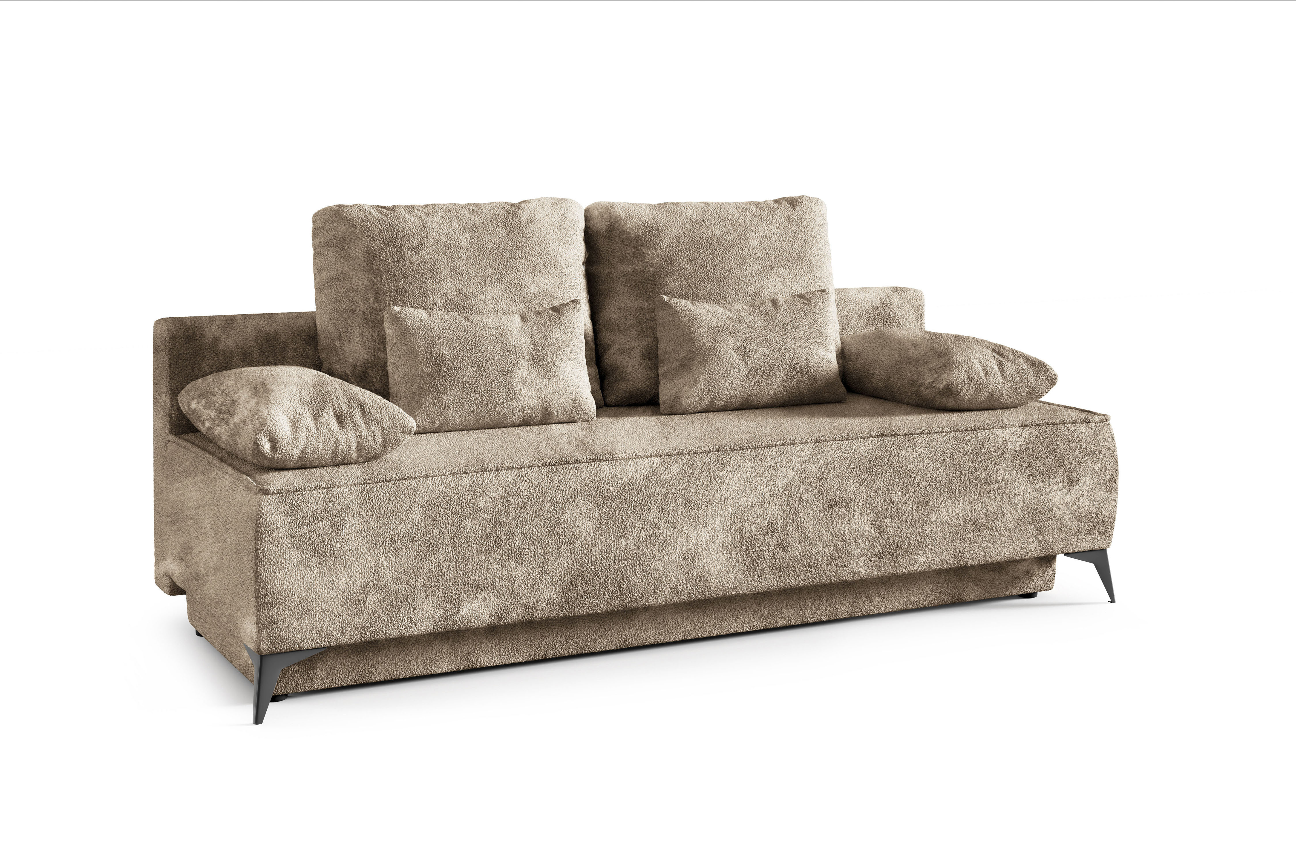 Thumbnail - WERK2 Schlafsofa "Indira Samtvelour Boucle Bezug, Breite 206cm, Liegefläche 202/145cm," 2-Sitzer Sofa & Schlafcouch mit ...