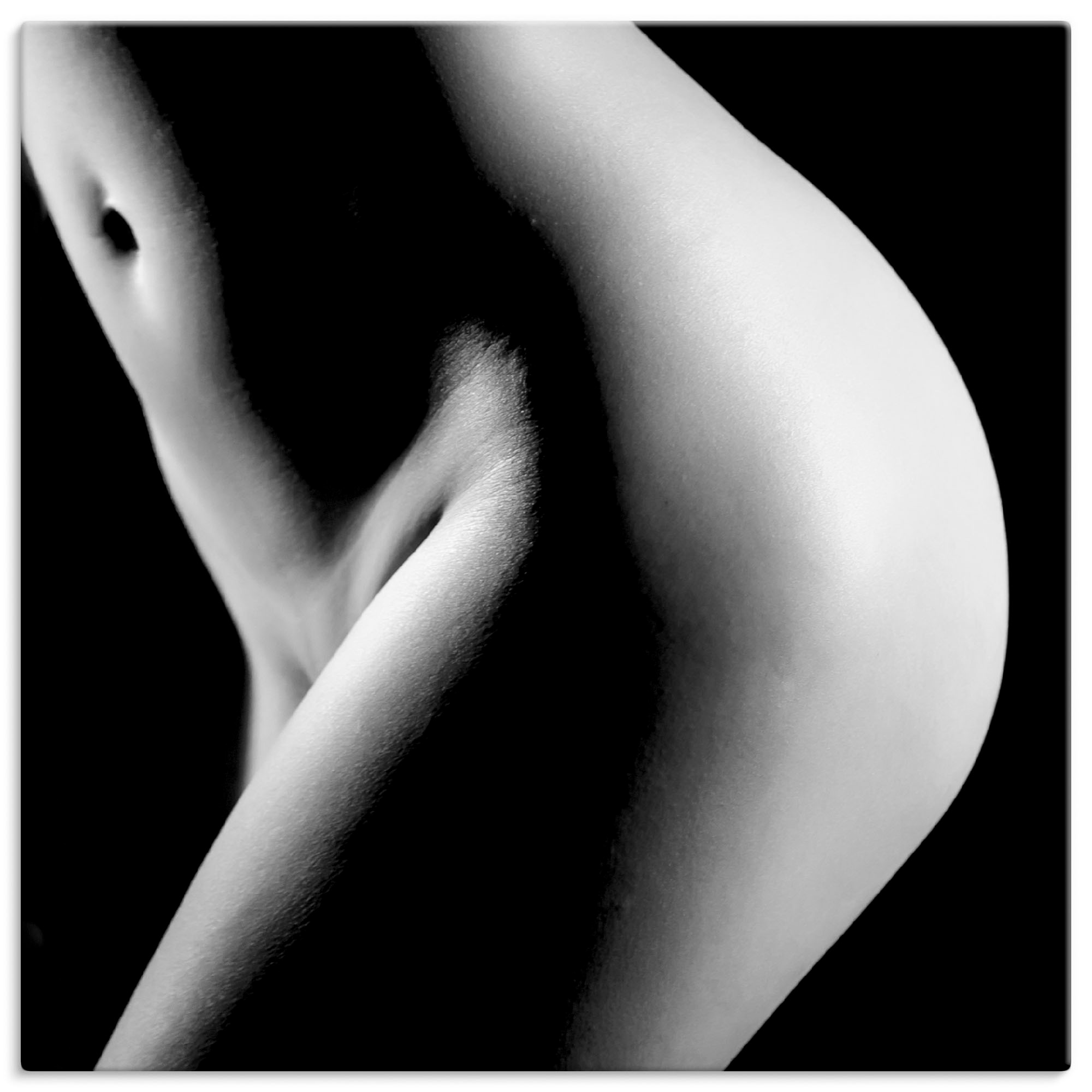 Artland Leinwandbild "Hübsche junge nackte Frau schwarz/weiß", Frau, (1 St.), auf Keilrahmen gespannt