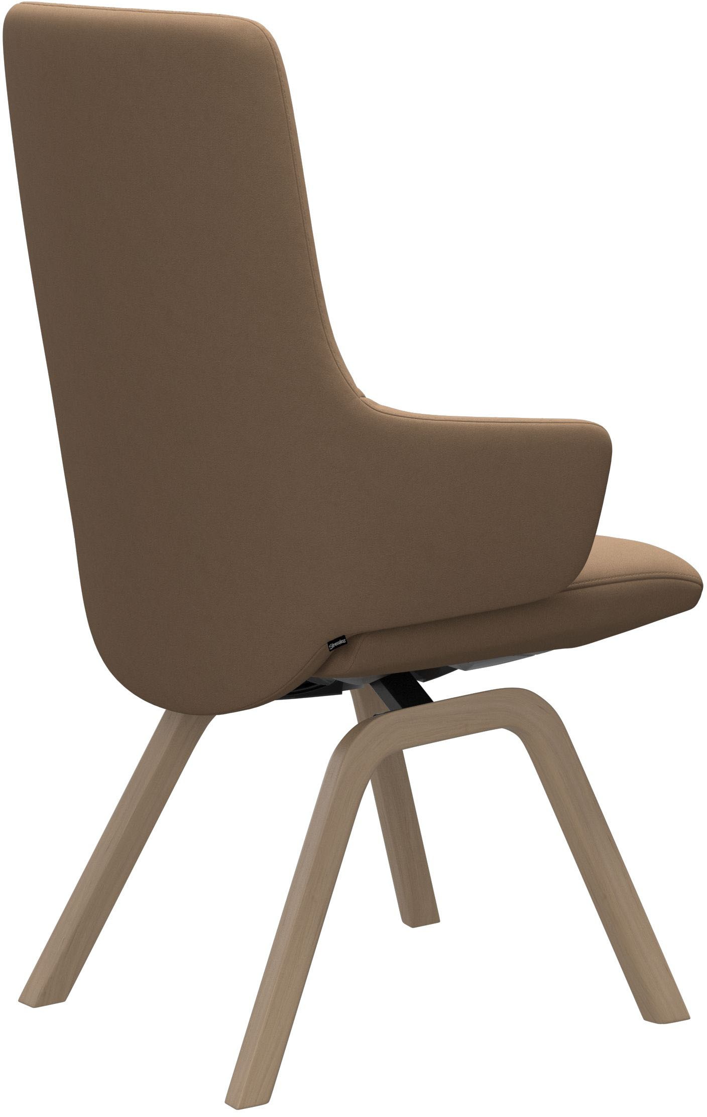 Polsterstuhl STRESSLESS "Laurel", braun (sand dinamica, eiche gekalkt), B:58cm H:105cm T:60cm, Microfaser DINAMICA (88% Polyester, 12% Polyurethan), Stühle, Polsterstuhl, High Back mit Armlehne, Größe L, mit schräggestellten Beinen in Eiche 3