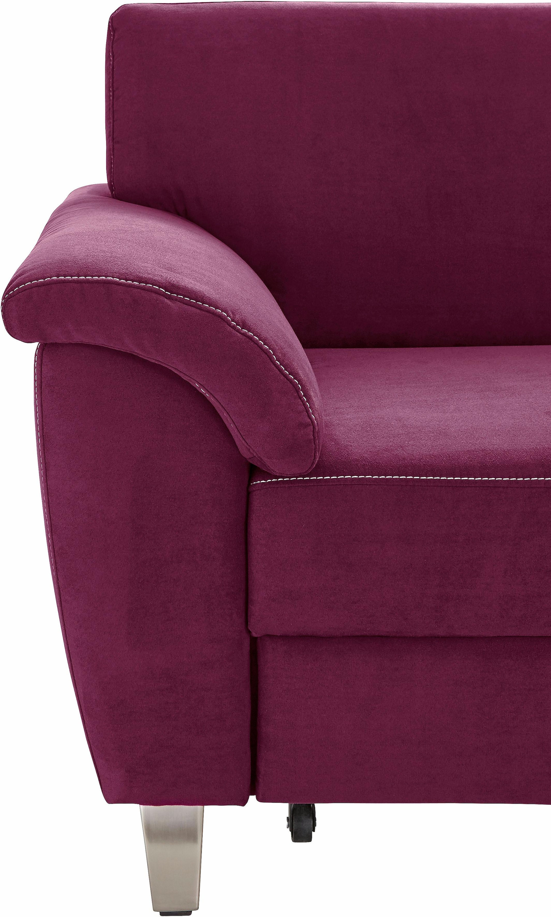 sit&more Ecksofa »Texel L-Form«, mit Federkern, wahlweise mit Bettfunktion und Bettkasten