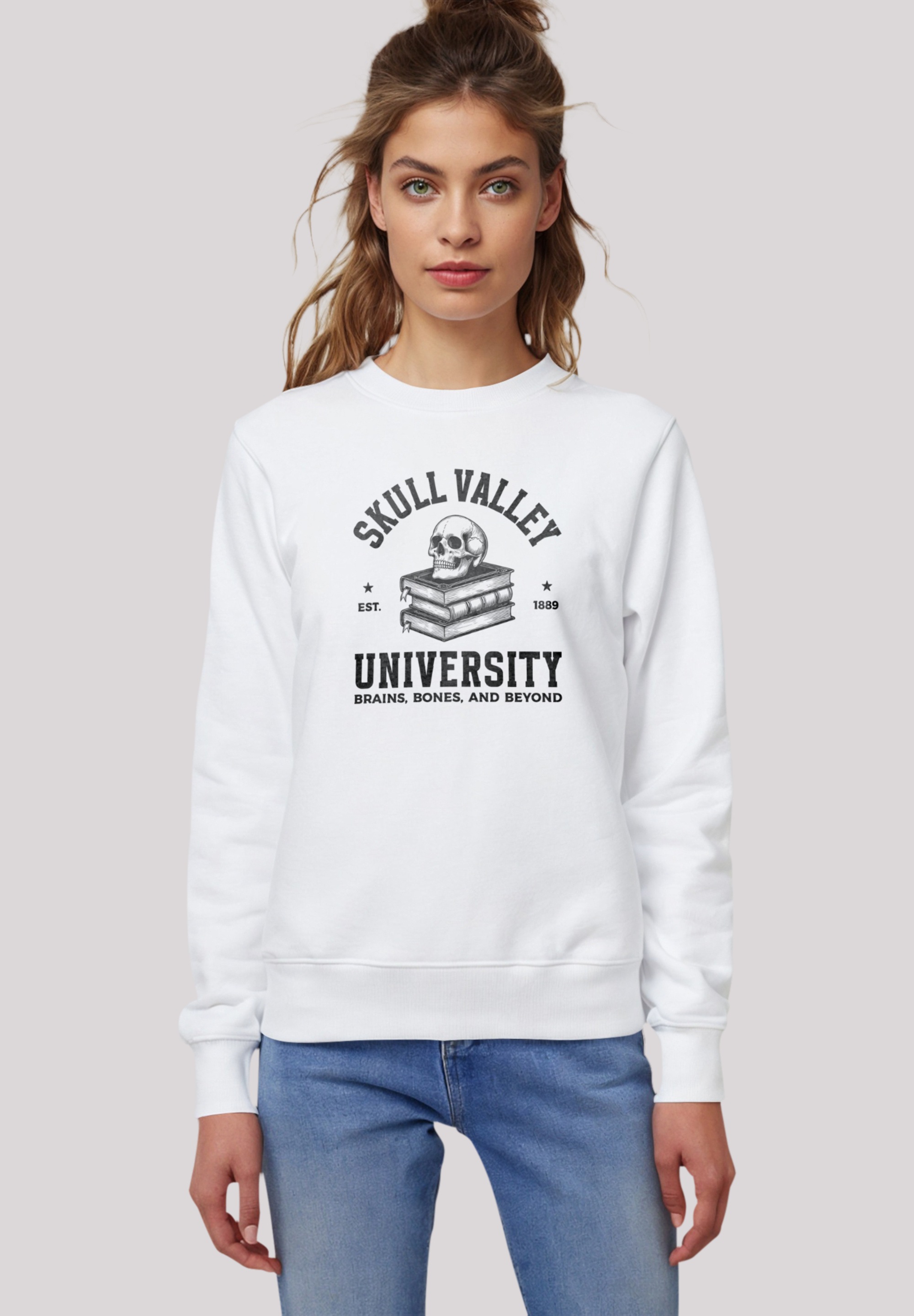 F4NT4STIC Sweatshirt "Halloween University skull valley", Premium Qualität günstig online kaufen