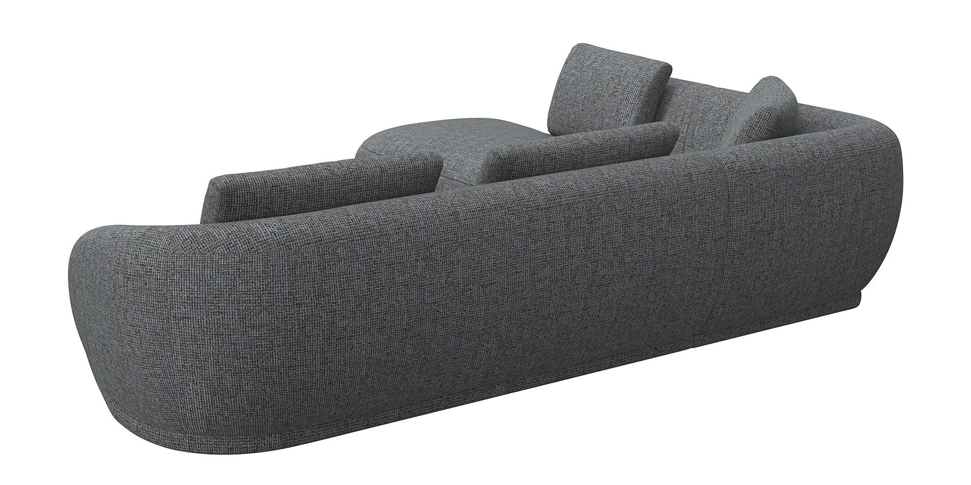 FLEXLUX Ecksofa »Torino, rund, L-Form, Sofa-Ecke mit Ottomane«, Modernes, organisches Sofa-Design, Kaltschaum, Wellenunterfederung