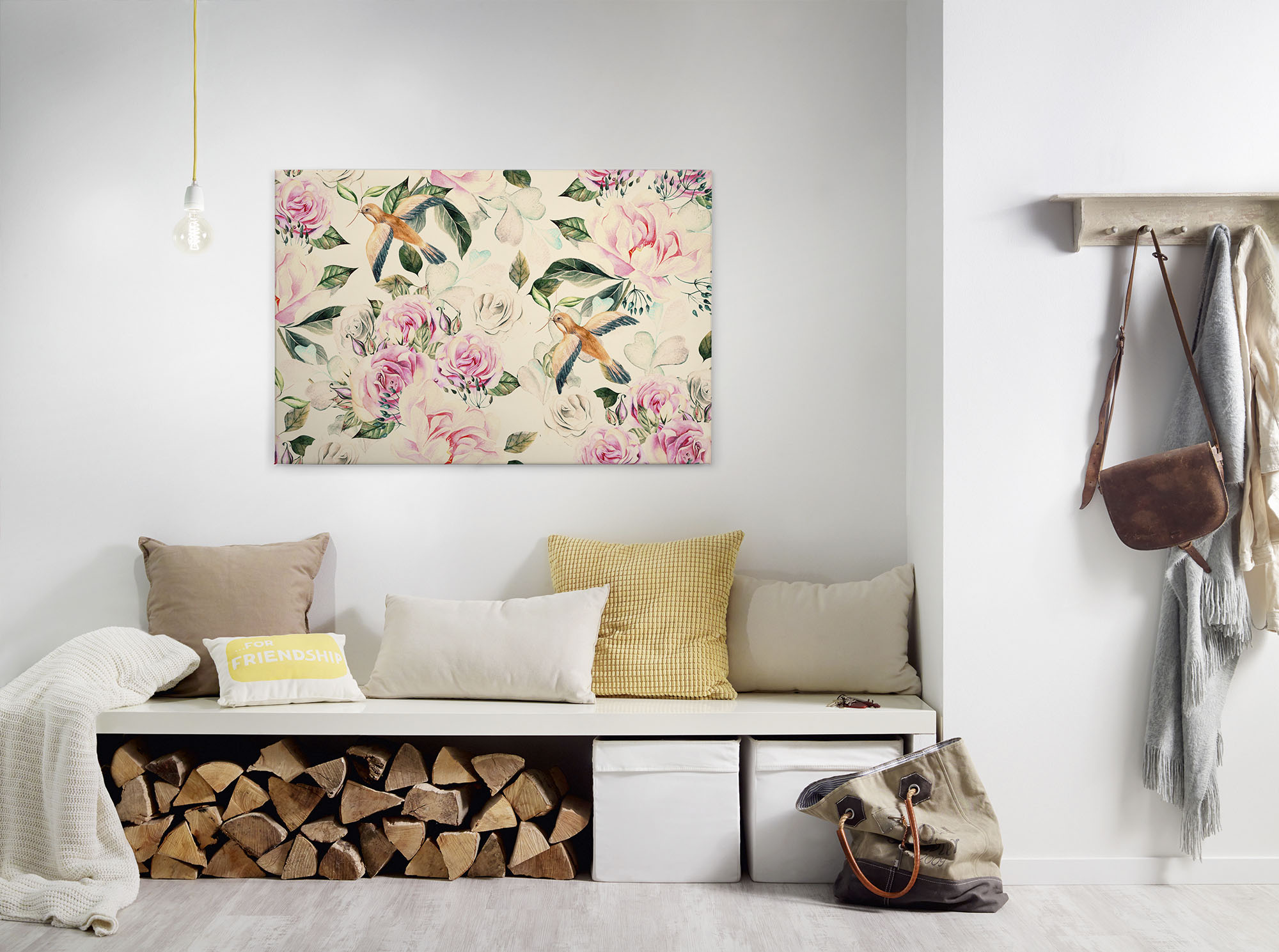 A.S. Création Leinwandbild "Paradise" Blumen Kunst 1 Stk. tlg. Landhaus Keilrahmen Blumen Rosen Blümchen Leinwand-Bild Wohnzimmer