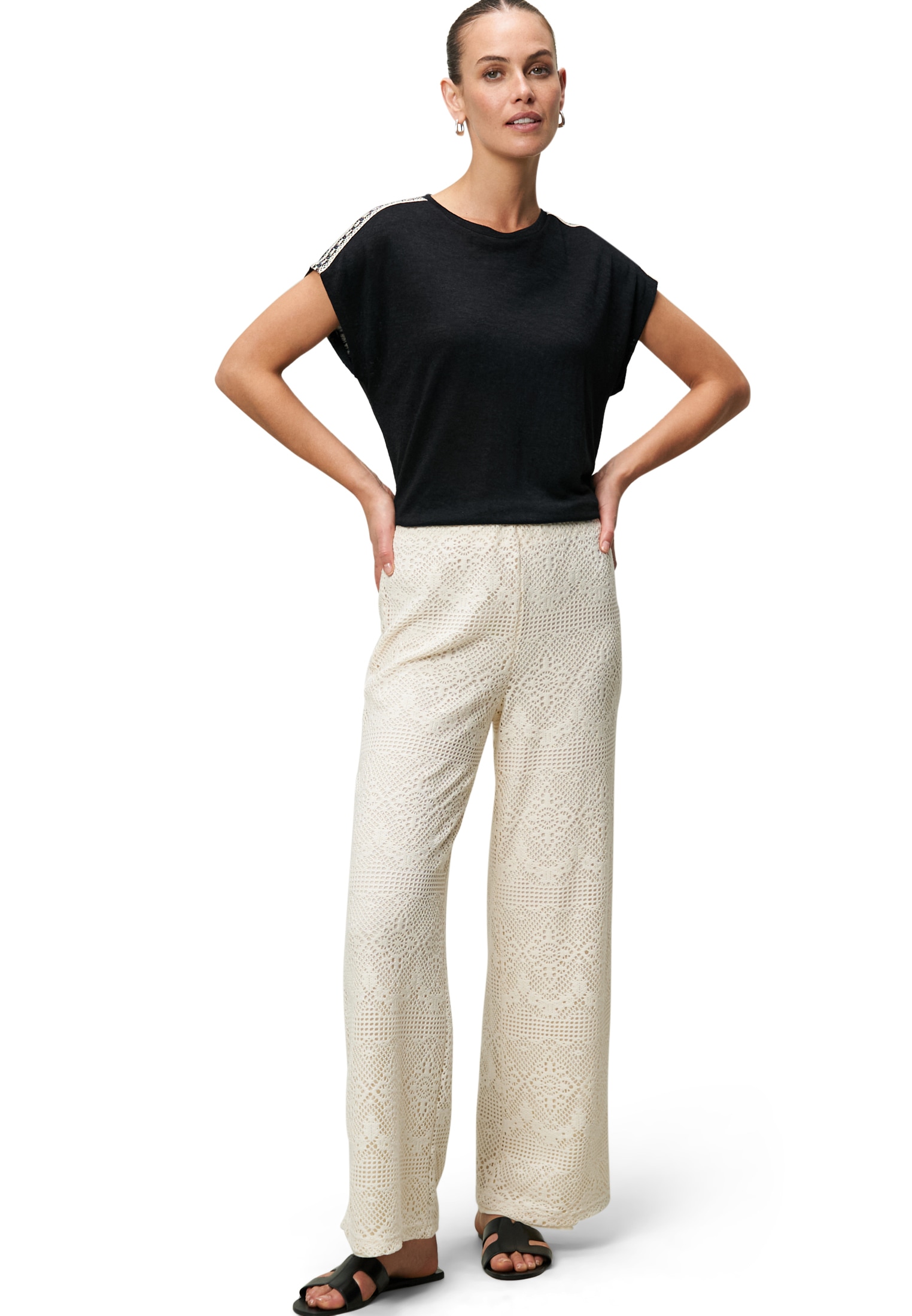 Zero T-Shirt »zero Shirt mit Kontraststickerei«, (1 tlg.), weiteres Detail