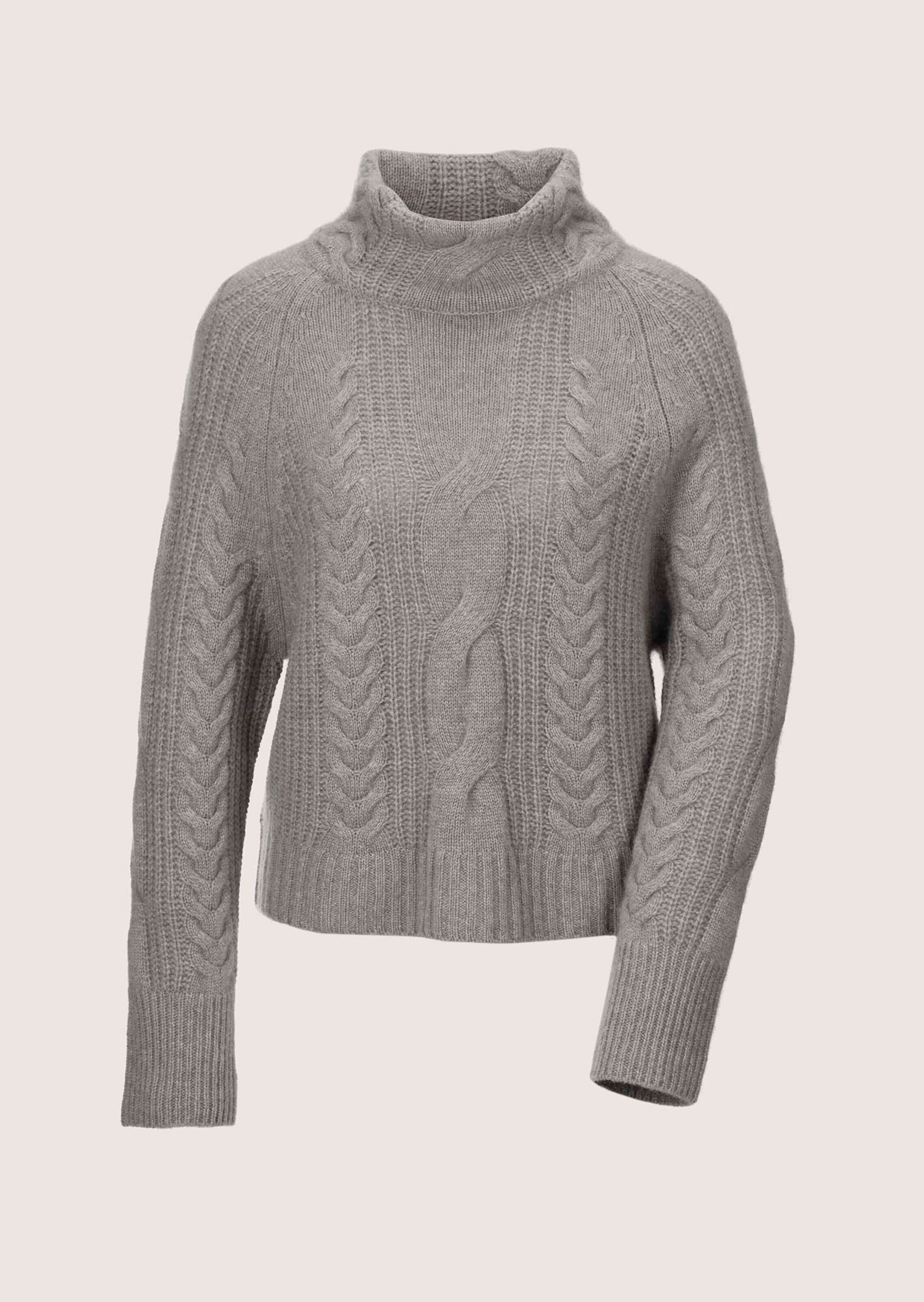 MADELEINE Longpullover "Pullover Modischer Stehkragenpullover mit Zopf"