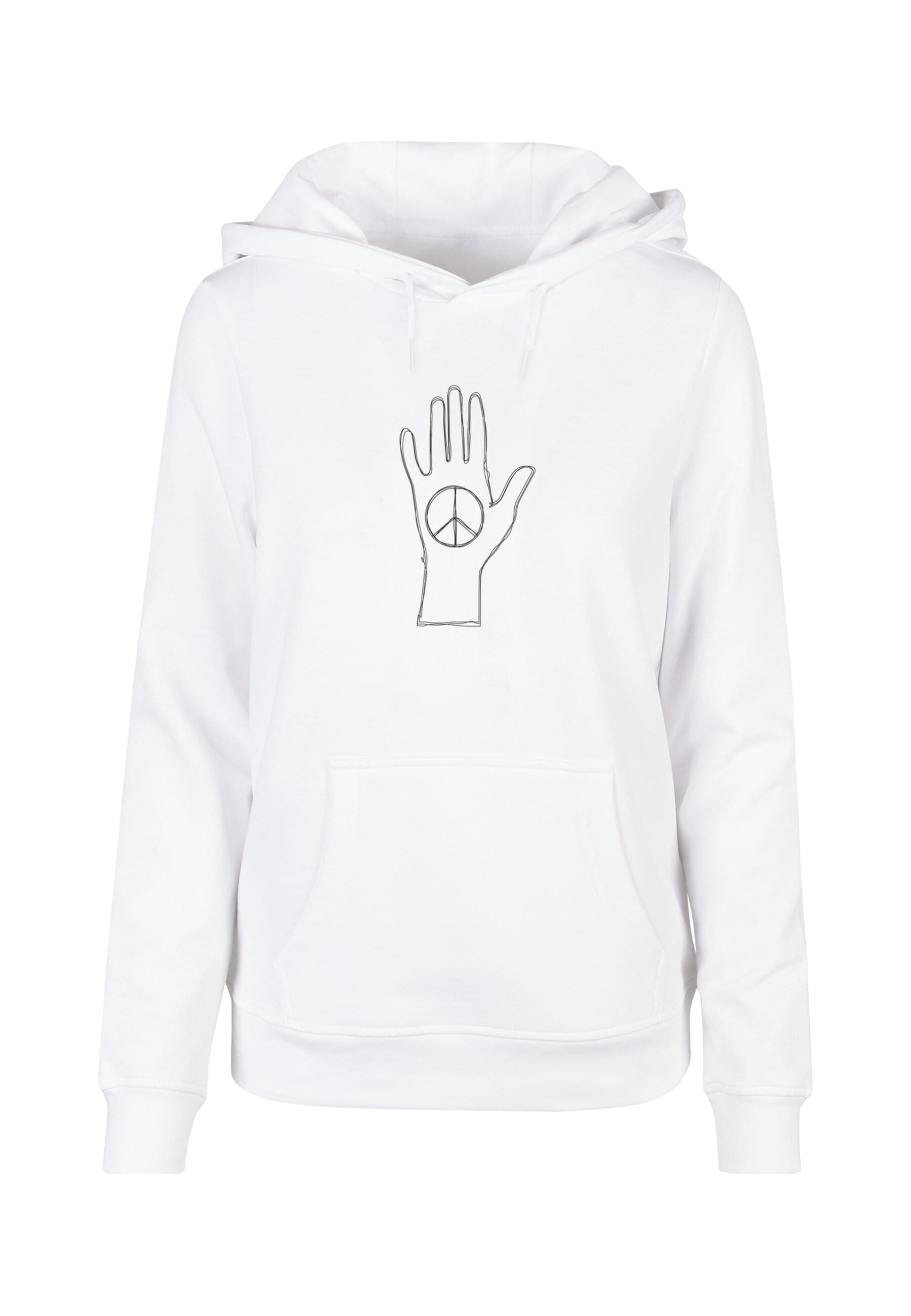 Merchcode Kapuzenpullover "Merchcode Damen Ladies Peace - Scribble Hand Whi günstig online kaufen