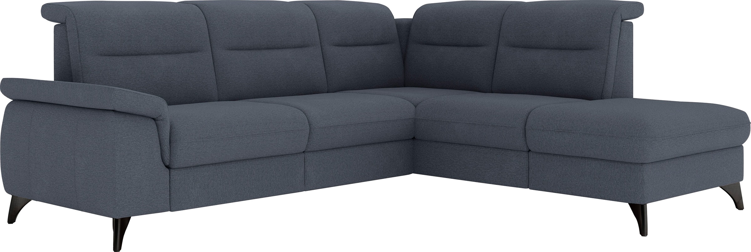 Ecksofa SIT & MORE "Astoria L-Form", grau (grau, blau), B:256cm H:91cm T:225cm, 100% Polyester, Sofas, Ecksofa, wahlweise mit motorischer Relaxfunktion 2