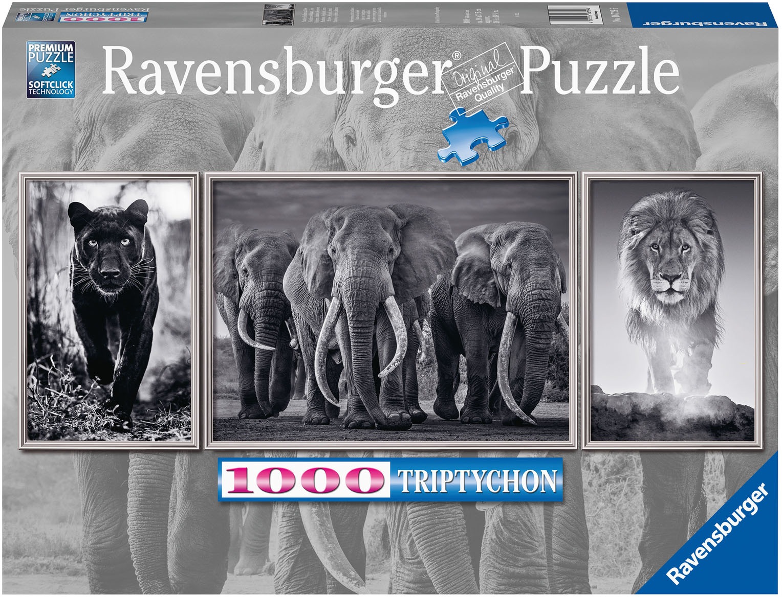 Ravensburger Puzzle »Panter, Elefanten, Löwe«, Triptychon; Made in Germany