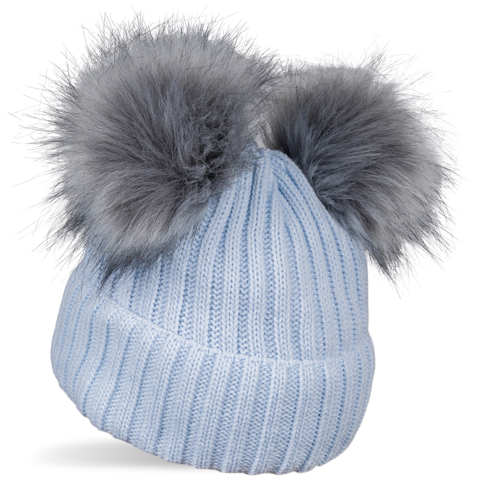 styleBREAKER Bommelmütze "Kinder Bommelmütze mit zwei Bommel" 1 Stk.