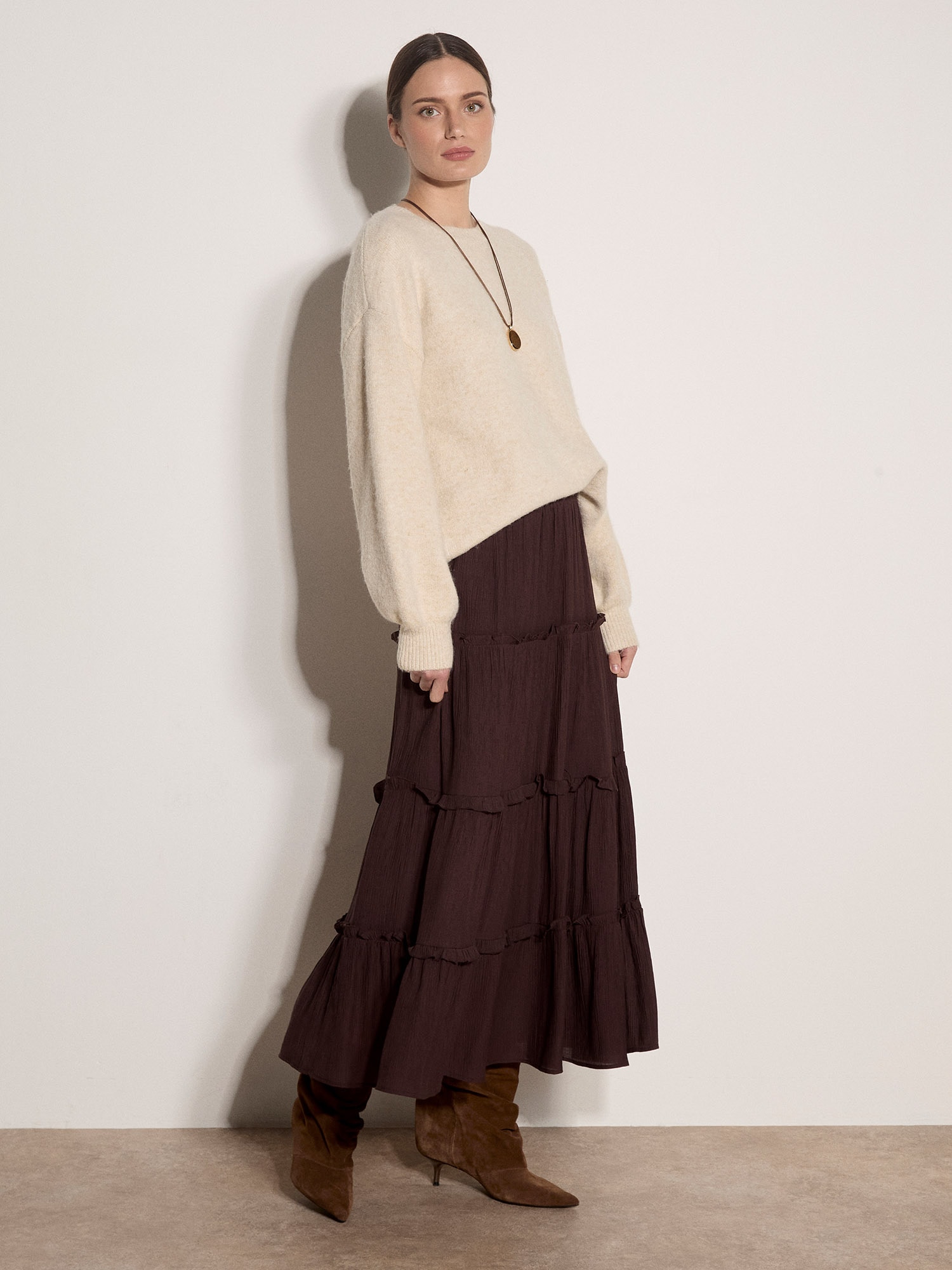 Apricot Rundhalspullover »Weicher Pullover mit Schleife am Rücken« in Oversize