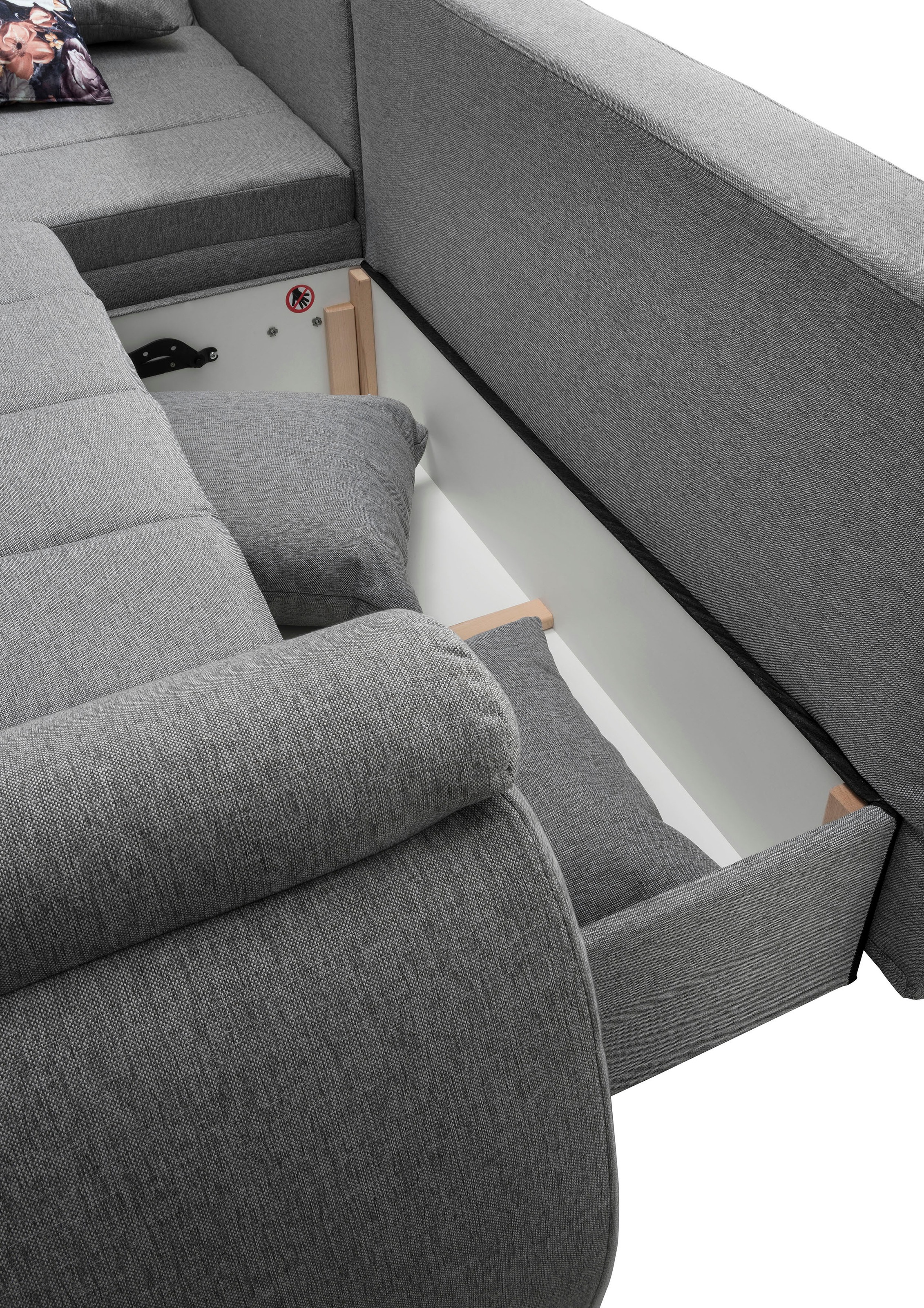 INOSIGN Ecksofa »Imola elegant und modern, aktuelle Steppung im Sitz, bequem, L-Form«, auch mit Bettfunktion und Bettkasten