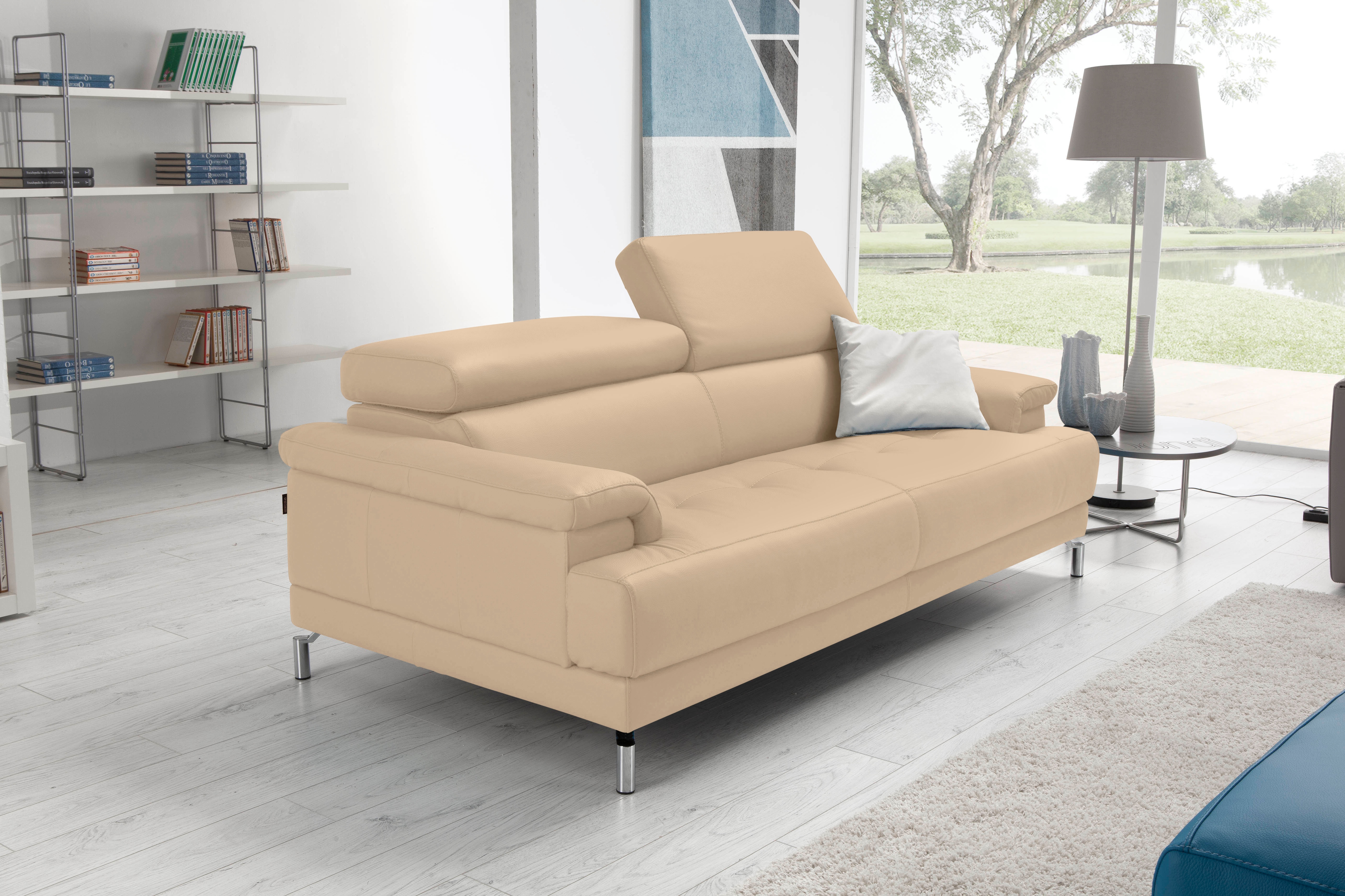 Egoitaliano 2,5-Sitzer "Soul, Design und Sitzkomfort auf hohem Niveau, tolle Details" inkl. Kopfteilverstellung für noch mehr Komfort, Designfuß