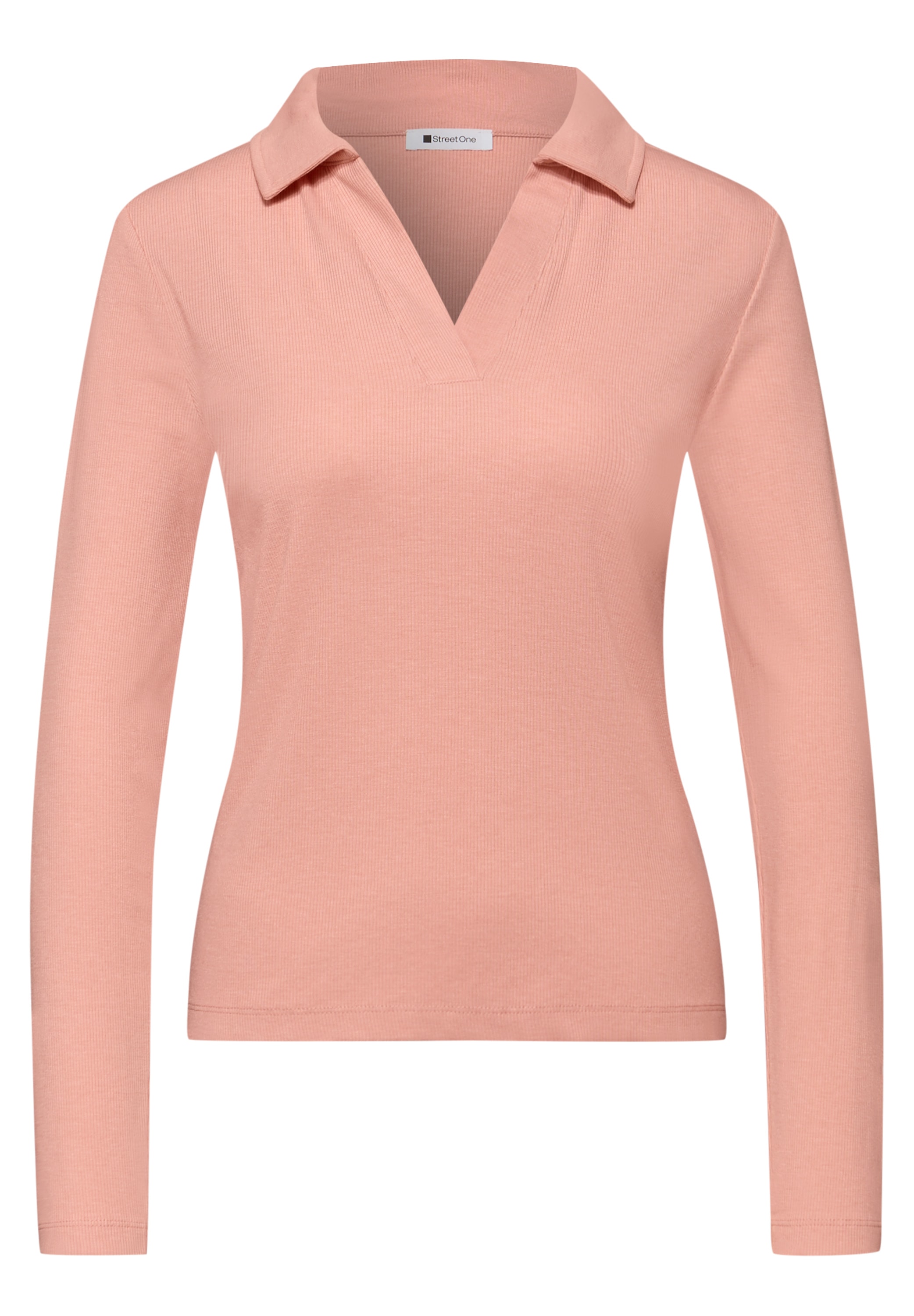 STREET ONE Langarmshirt in Melange Optik