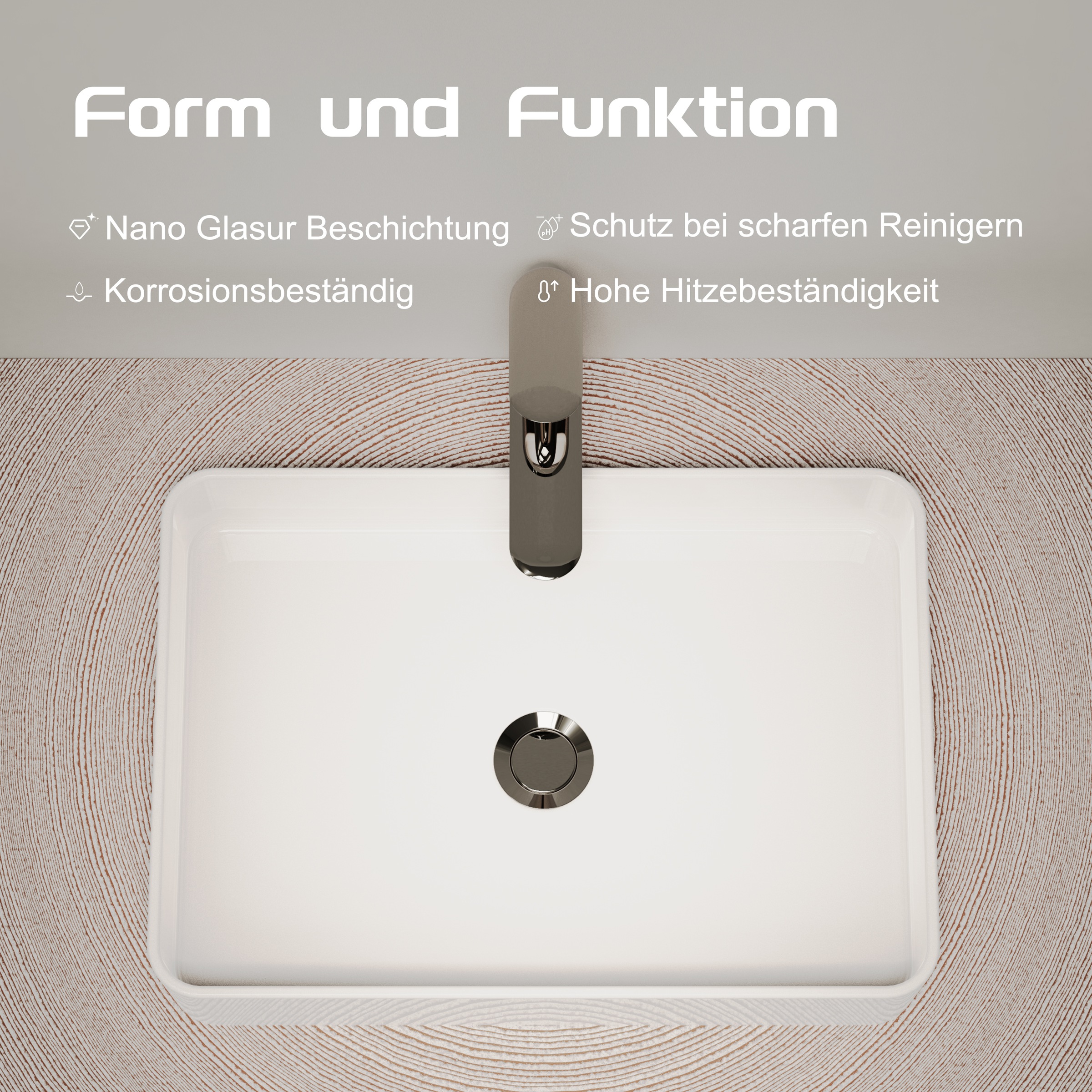 welltime Aufsatzwaschbecken NANO Glasur