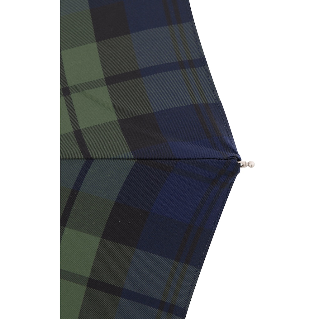 doppler MANUFAKTUR Taschenregenschirm »Classic, karo grün/blau«