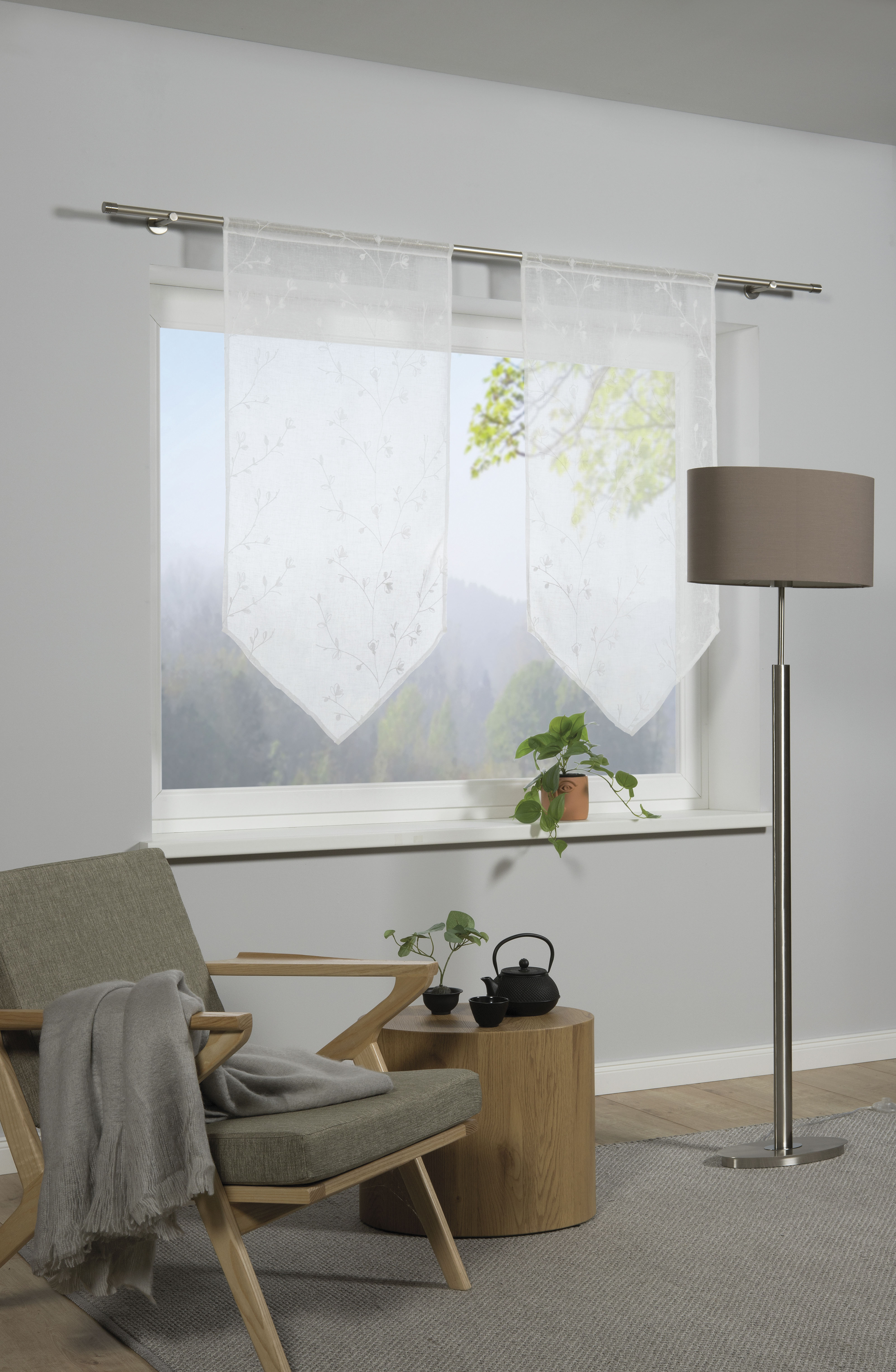 Thumbnail - GARDINIA Gardine "weiß", (1 St.), transparent, Polyester, Panneaux mit Stickerei