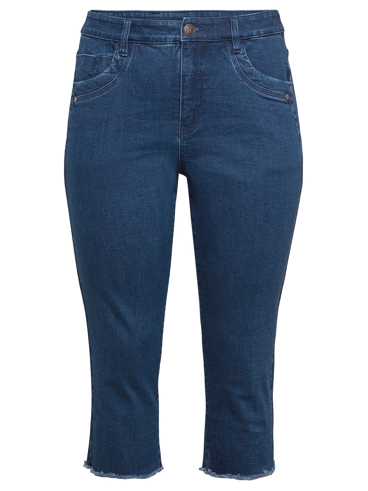 Sheego 3/4-Jeans »Große Größen«, mit Fransen am Saum für bestellen | BAUR