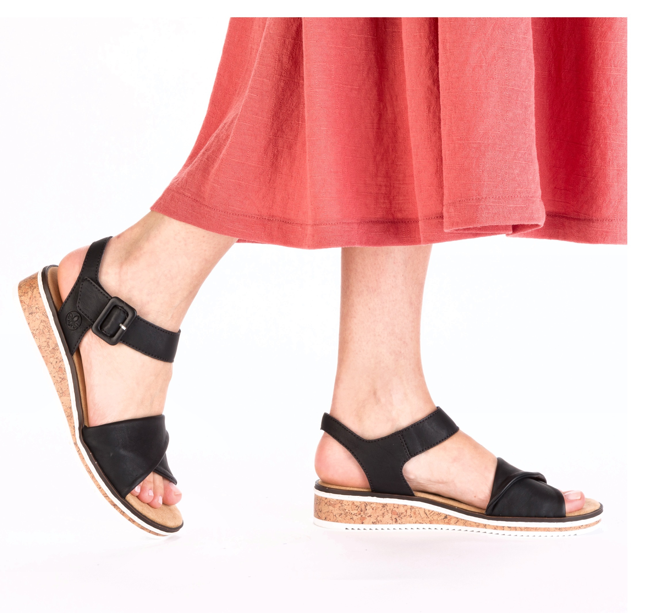 Rieker Sandalette, Keilsandale, Sommerschuh, Urlaubsschuh mit Klettriemchen günstig online kaufen