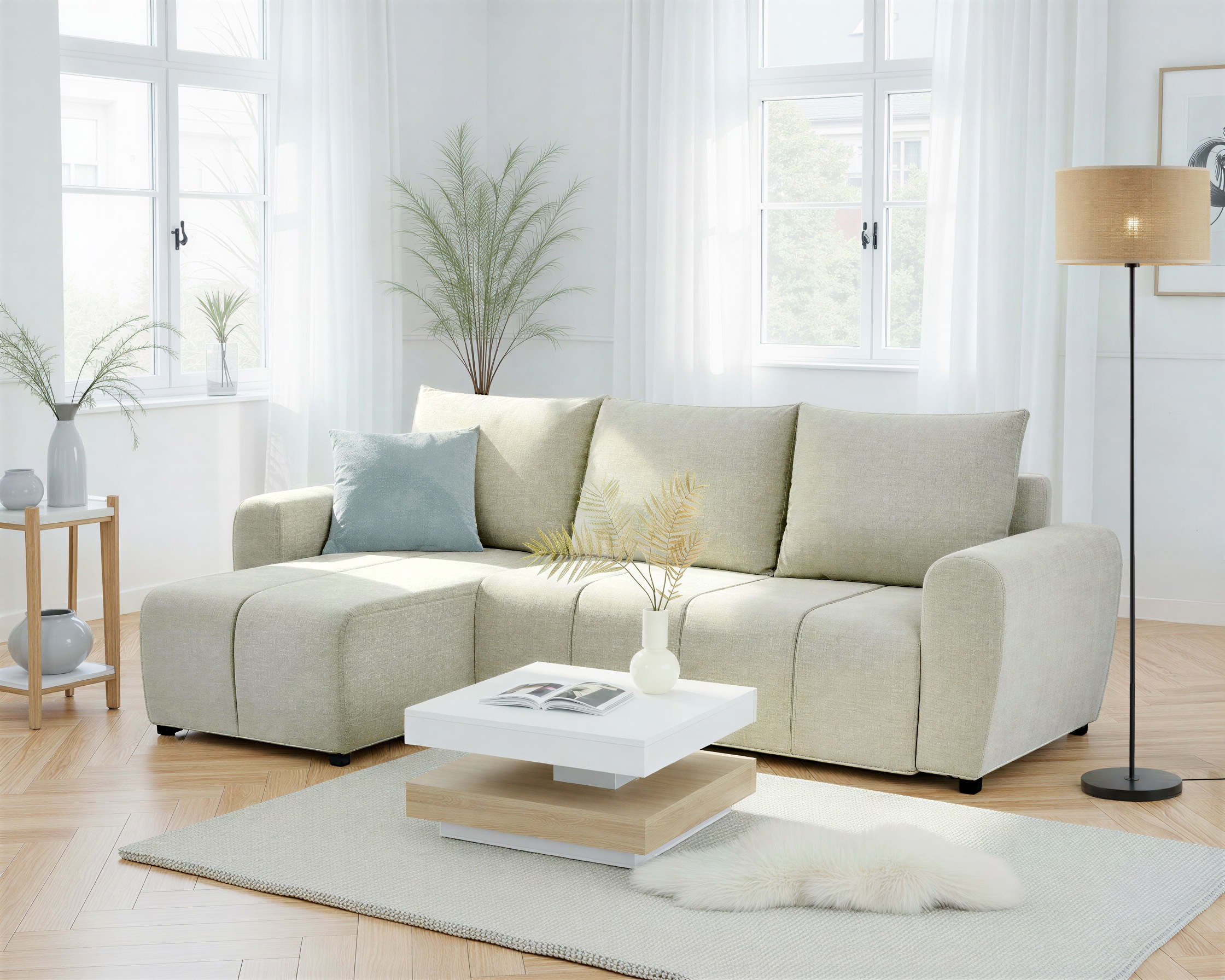 Home affaire Ecksofa "Nortrud, 241 cm, L-Form, mit Schlaffunktion u. Bettka günstig online kaufen