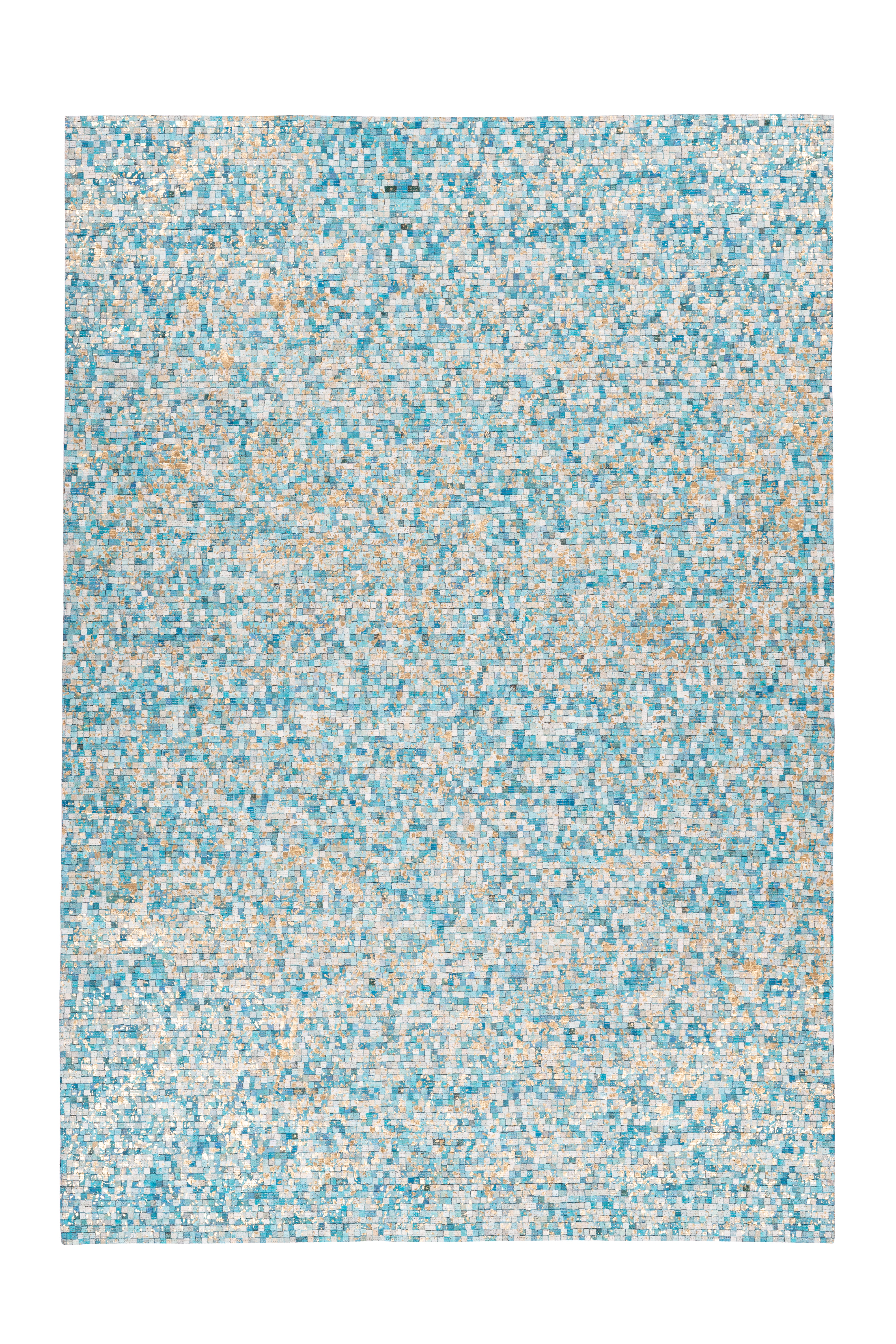 Thumbnail - Arte Espina Teppich "Finish 100" rechteckig 5 mm Höhe natürlicher Lederteppich,mit glänzender Metallic-Farbe,Rücken aus ...