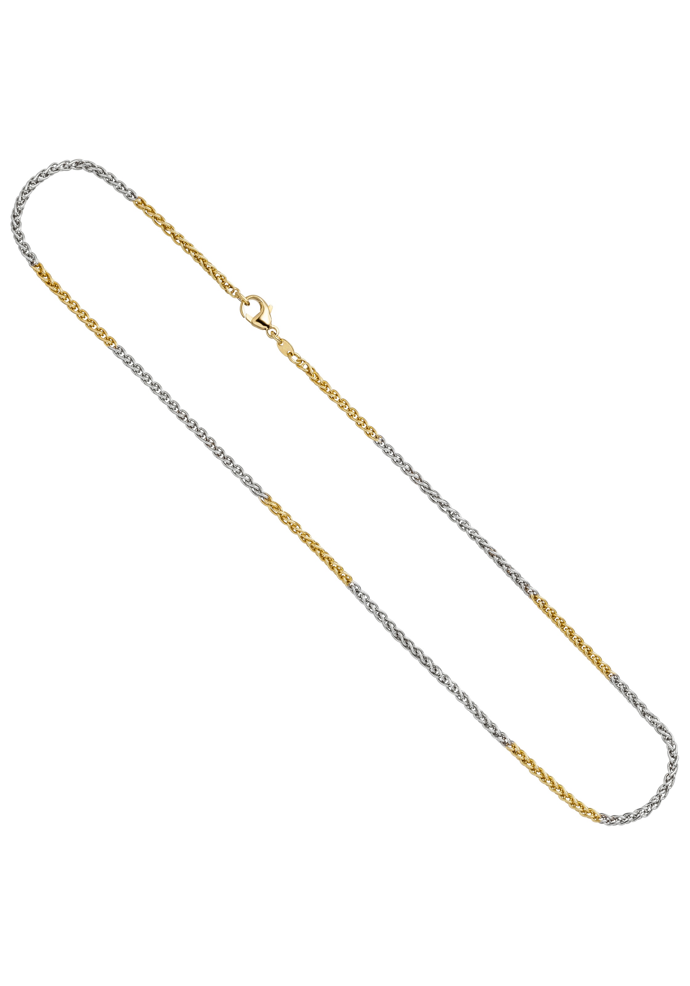 JOBO Goldkette, Zopfkette 585 Gold bicolor 42 cm 2,2 mm